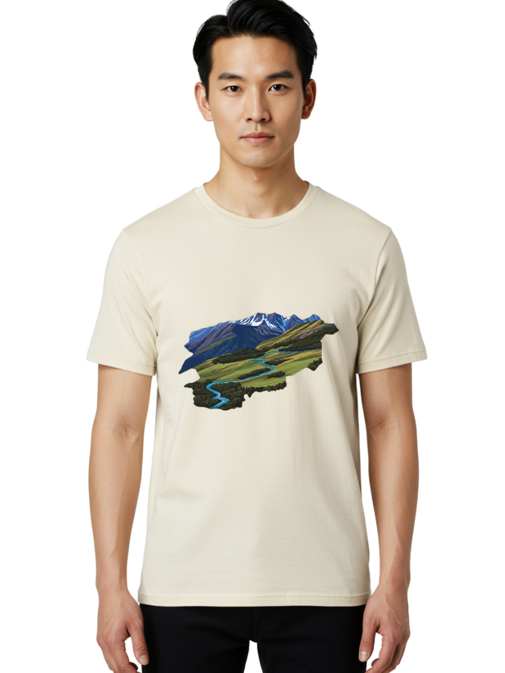 Mountain-Landscape Men'S Graphic Tee, 100% Cotton, Comfortable Casual Summer Wear, Machine Washable, Vintage Camera, Old Camera, Antique Camera, Black Camera, Classic Photography, Photography Equipment, Nostalgic Device, Film Camera, Bam935