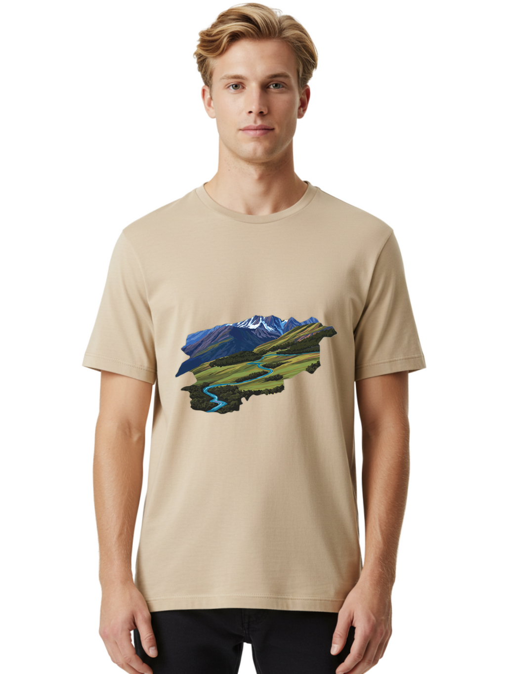Mountain-Landscape Men'S Graphic Tee, 100% Cotton, Comfortable Casual Summer Wear, Machine Washable, Vintage Camera, Old Camera, Antique Camera, Black Camera, Classic Photography, Photography Equipment, Nostalgic Device, Film Camera, Bam935