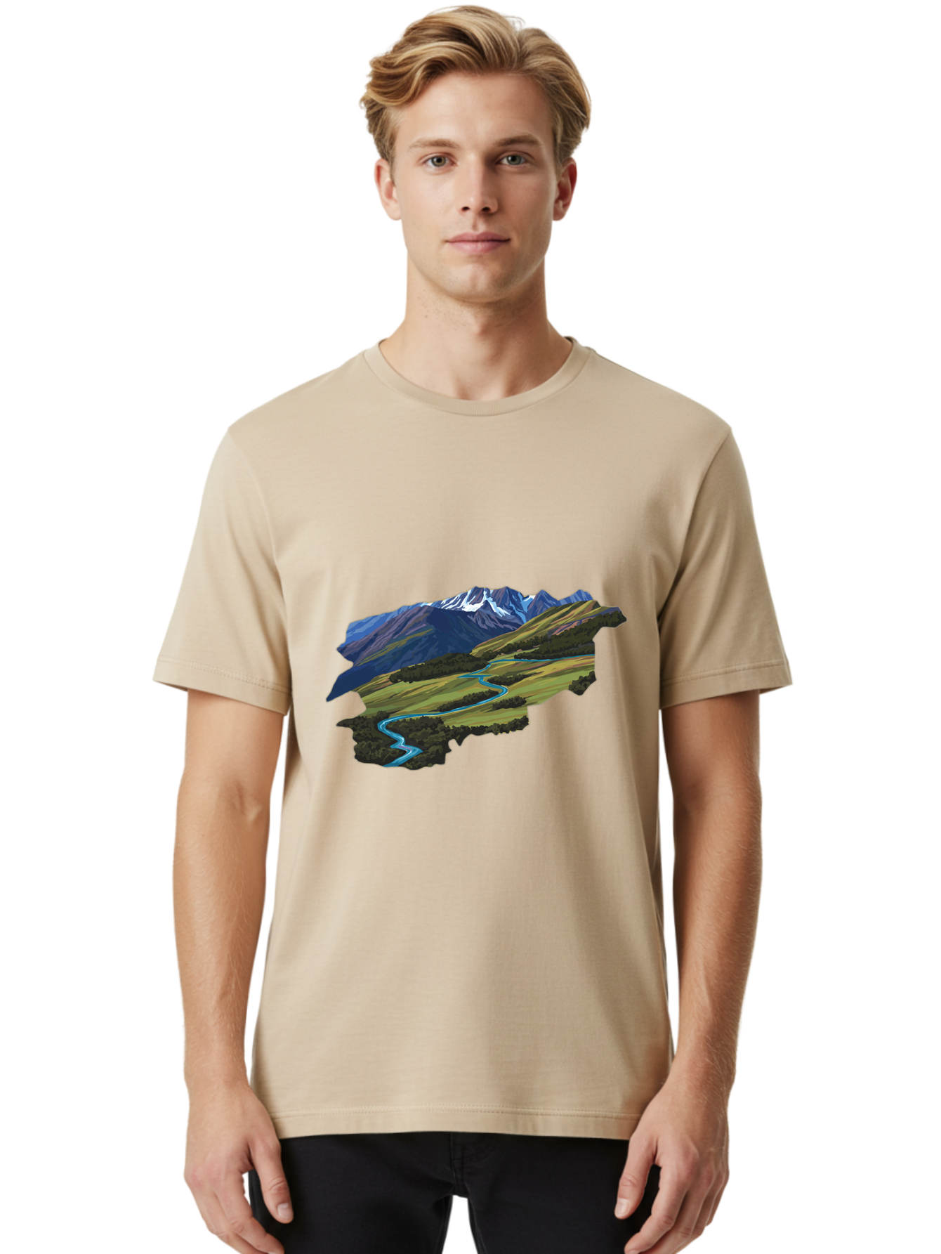 Mountain-Landscape Men'S Graphic Tee, 100% Cotton, Comfortable Casual Summer Wear, Machine Washable, Vintage Camera, Old Camera, Antique Camera, Black Camera, Classic Photography, Photography Equipment, Nostalgic Device, Film Camera, Bam935