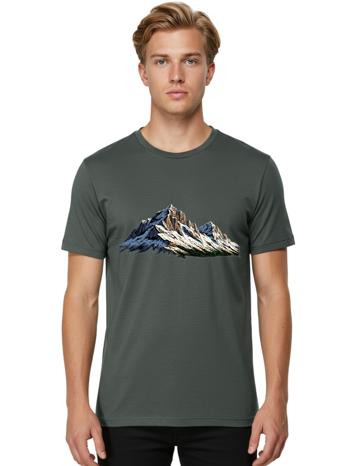 Mountain-Peak Men'S Graphic Tee, 100% Cotton, Comfortable Casual Summer Wear, Machine Washable, Vintage Camera, Old Camera, Antique Camera, Black Camera, Classic Photography, Photography Equipment, Nostalgic Device, Film Camera, Camera Art Bam936