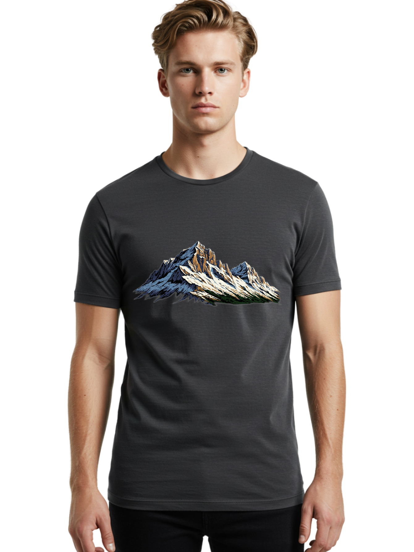 Mountain-Peak Men'S Graphic Tee, 100% Cotton, Comfortable Casual Summer Wear, Machine Washable, Vintage Camera, Old Camera, Antique Camera, Black Camera, Classic Photography, Photography Equipment, Nostalgic Device, Film Camera, Camera Art Bam936