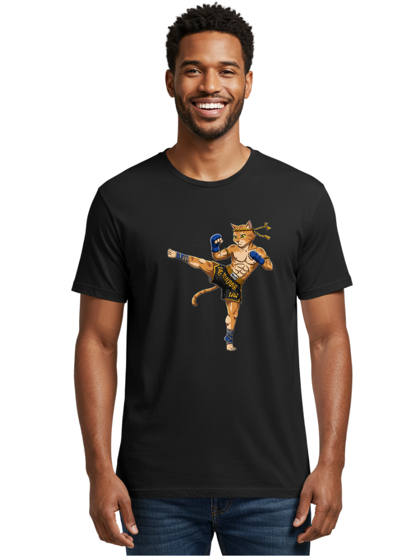 Muay-Thai-Cat-1 Men'S Graphic Tee, 100% Cotton, Comfortable Casual Summer Wear, Machine Washable, Vintage Camera, Old Camera, Antique Camera, Black Camera, Classic Photography, Photography Equipment, Nostalgic Device, Film Camera, Camera Art Bam941