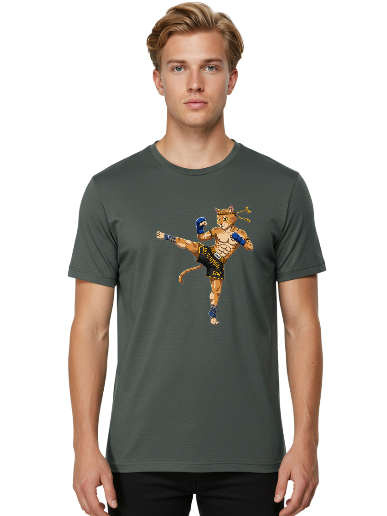 Muay-Thai-Cat-1 Men'S Graphic Tee, 100% Cotton, Comfortable Casual Summer Wear, Machine Washable, Vintage Camera, Old Camera, Antique Camera, Black Camera, Classic Photography, Photography Equipment, Nostalgic Device, Film Camera, Camera Art Bam941