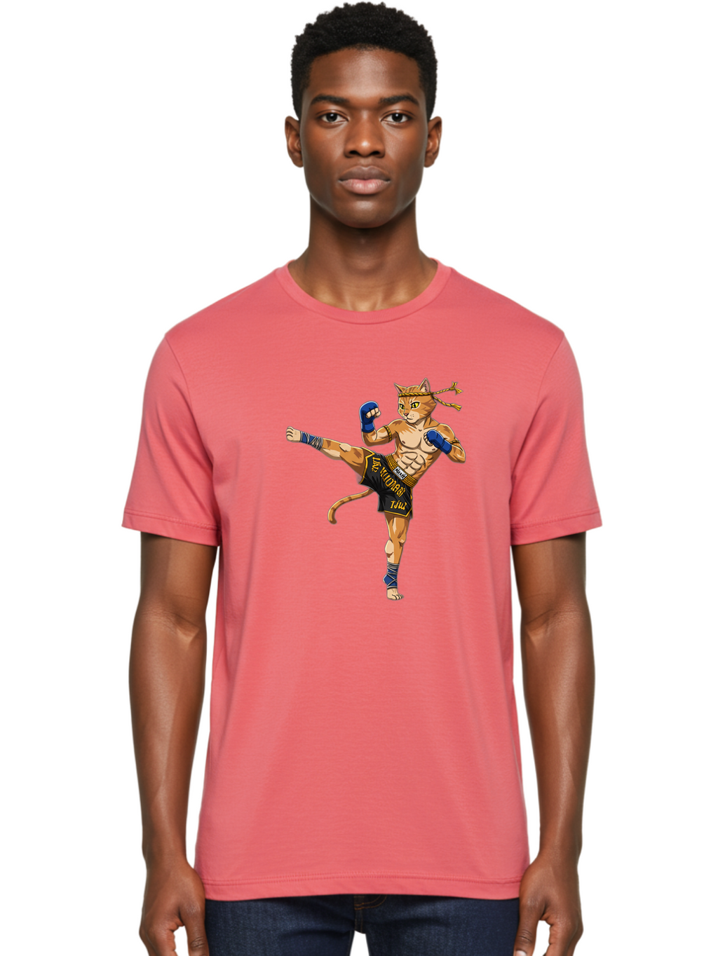 Muay-Thai-Cat-1 Men'S Graphic Tee, 100% Cotton, Comfortable Casual Summer Wear, Machine Washable, Vintage Camera, Old Camera, Antique Camera, Black Camera, Classic Photography, Photography Equipment, Nostalgic Device, Film Camera, Camera Art Bam941