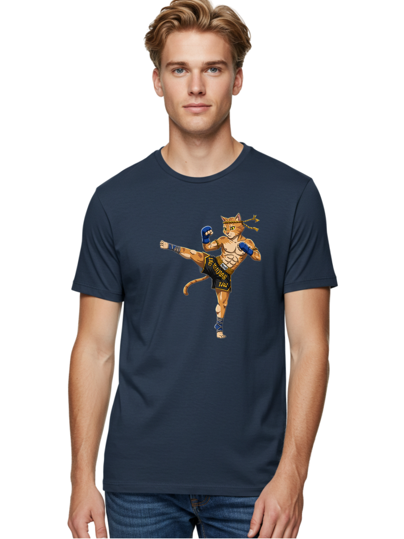 Muay-Thai-Cat-1 Men'S Graphic Tee, 100% Cotton, Comfortable Casual Summer Wear, Machine Washable, Vintage Camera, Old Camera, Antique Camera, Black Camera, Classic Photography, Photography Equipment, Nostalgic Device, Film Camera, Camera Art Bam941