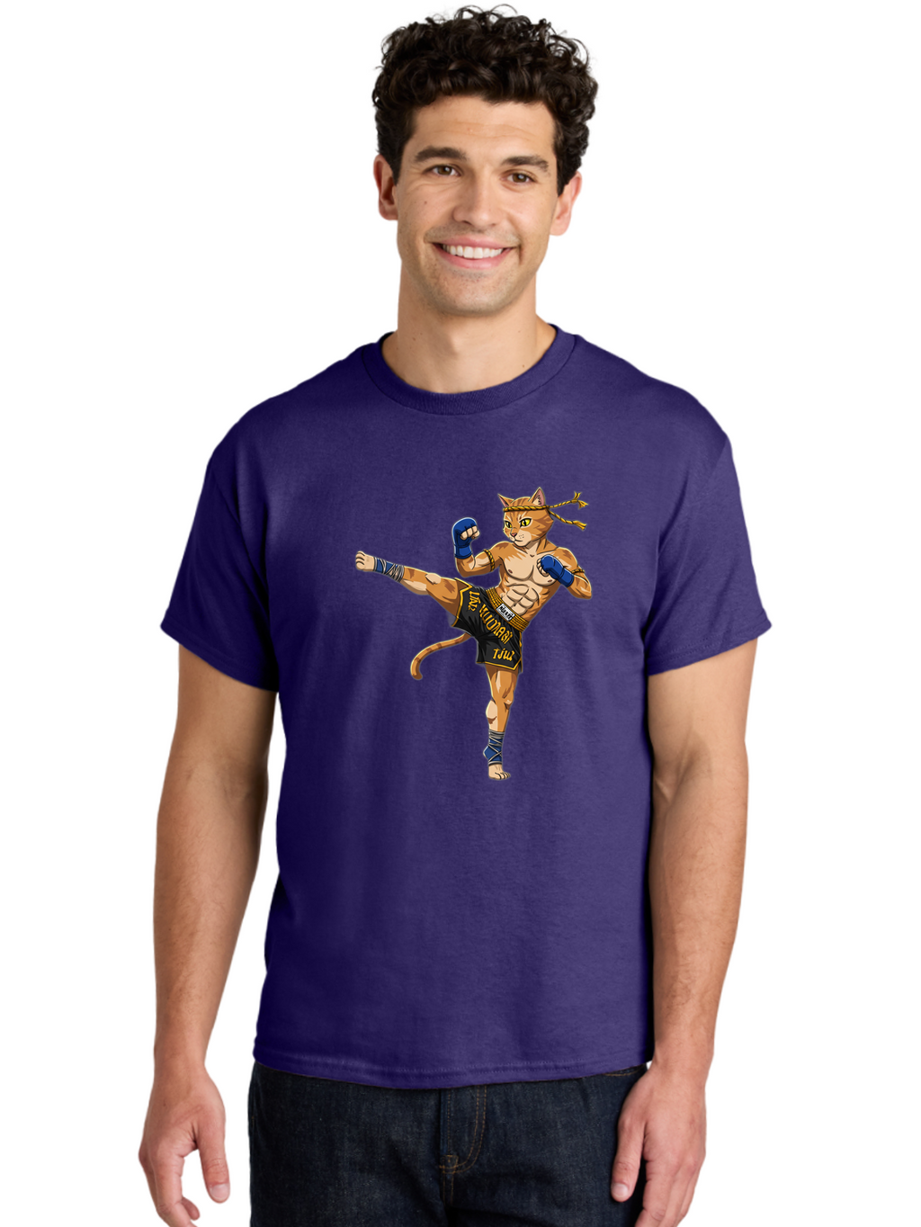 Muay-Thai-Cat-1 Men'S Graphic Tee, 100% Cotton, Comfortable Casual Summer Wear, Machine Washable, Vintage Camera, Old Camera, Antique Camera, Black Camera, Classic Photography, Photography Equipment, Nostalgic Device, Film Camera, Camera Art Bam941