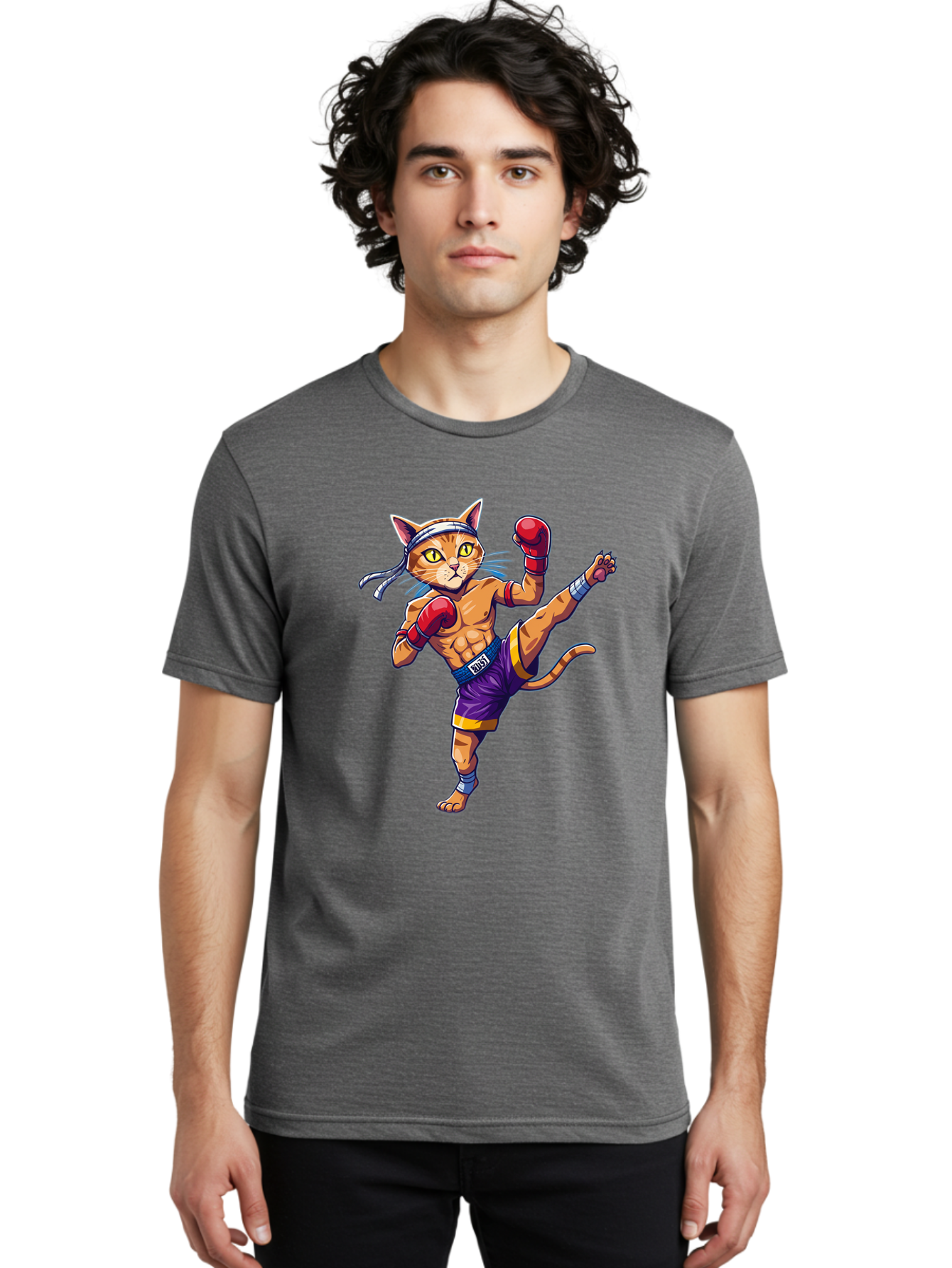 Muay-Thai-Cat-4 Men'S Graphic Tee, 100% Cotton, Comfortable Casual Summer Wear, Machine Washable, Vintage Camera, Old Camera, Antique Camera, Black Camera, Classic Photography, Photography Equipment, Nostalgic Device, Film Camera, Camera Art Bam944