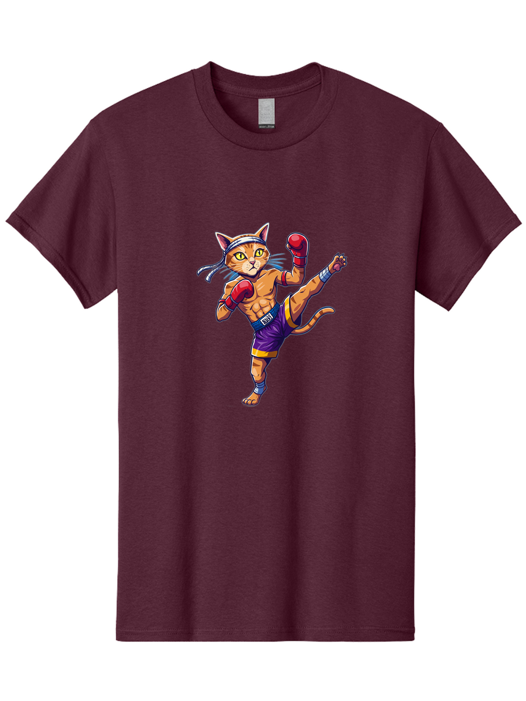 Muay-Thai-Cat-4 Men'S Graphic Tee, 100% Cotton, Comfortable Casual Summer Wear, Machine Washable, Vintage Camera, Old Camera, Antique Camera, Black Camera, Classic Photography, Photography Equipment, Nostalgic Device, Film Camera, Camera Art Bam944