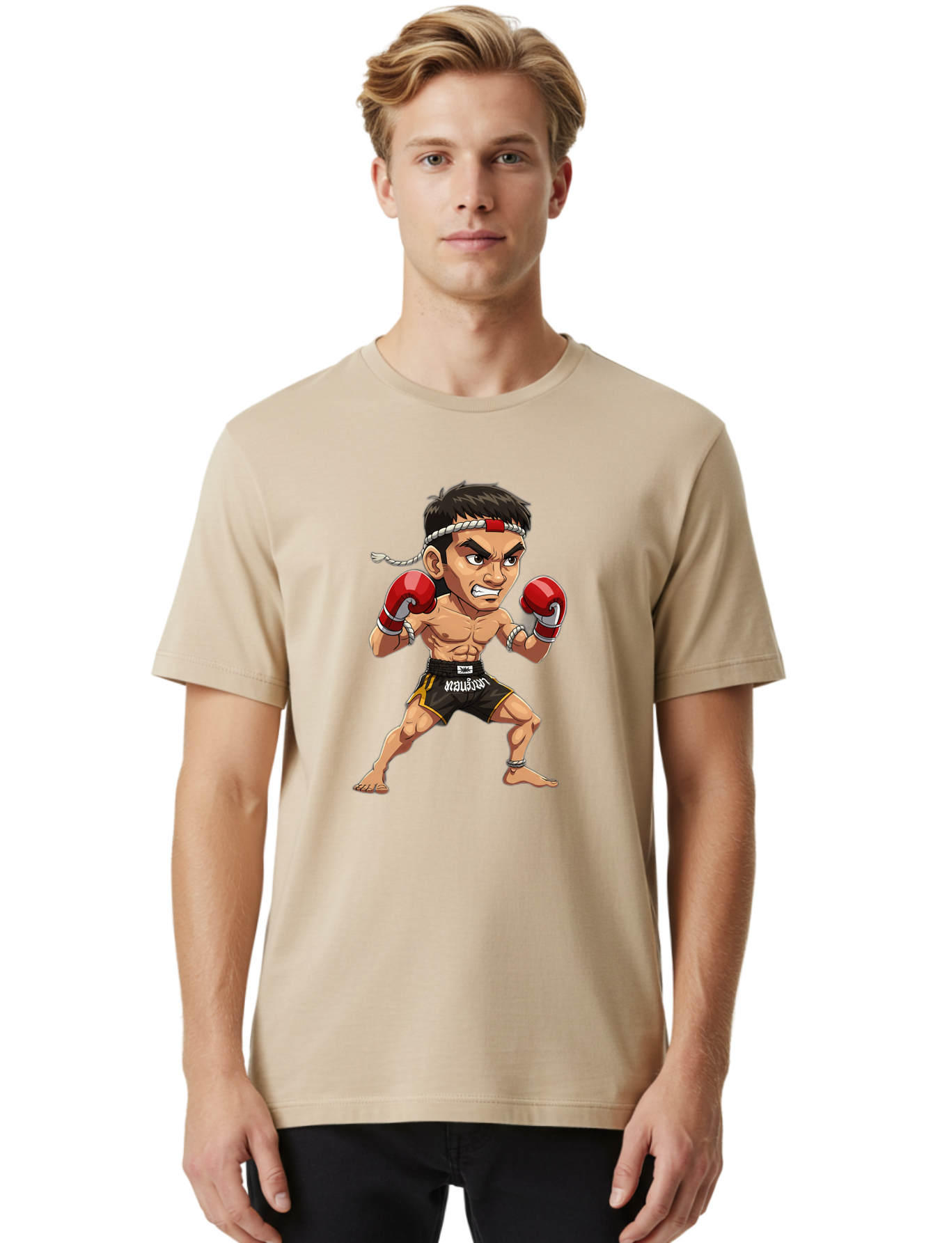 Muay-Thai-Fighter-1 Men'S Graphic Tee, 100% Cotton, Comfortable Casual Summer Wear, Machine Washable, Vintage Camera, Old Camera, Antique Camera, Black Camera, Classic Photography, Photography Equipment, Nostalgic Device, Film Camera, Bam946