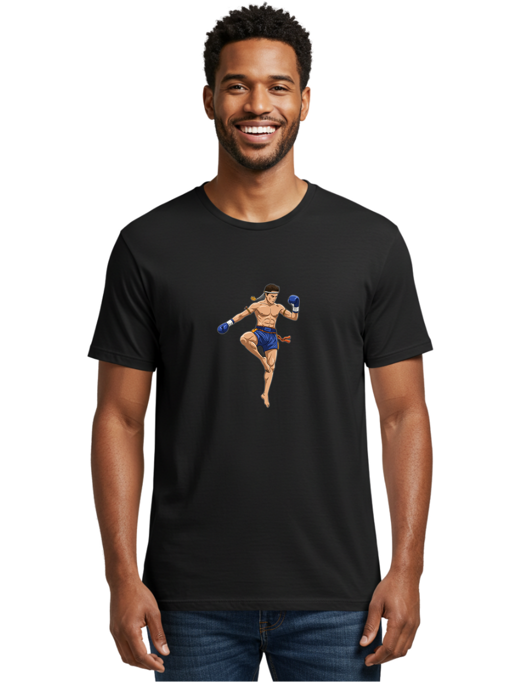 Muay-Thai-Fighter-2 Men'S Graphic Tee, 100% Cotton, Comfortable Casual Summer Wear, Machine Washable, Vintage Camera, Old Camera, Antique Camera, Black Camera, Classic Photography, Photography Equipment, Nostalgic Device, Film Camera, Bam947