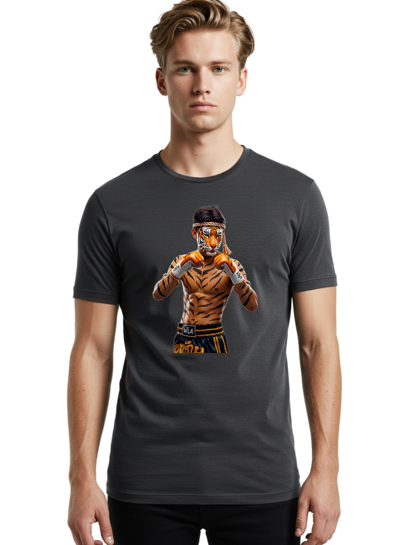 Muay-Thai-Fighter-3 Men'S Graphic Tee, 100% Cotton, Comfortable Casual Summer Wear, Machine Washable, Vintage Camera, Old Camera, Antique Camera, Black Camera, Classic Photography, Photography Equipment, Nostalgic Device, Film Camera, Bam948
