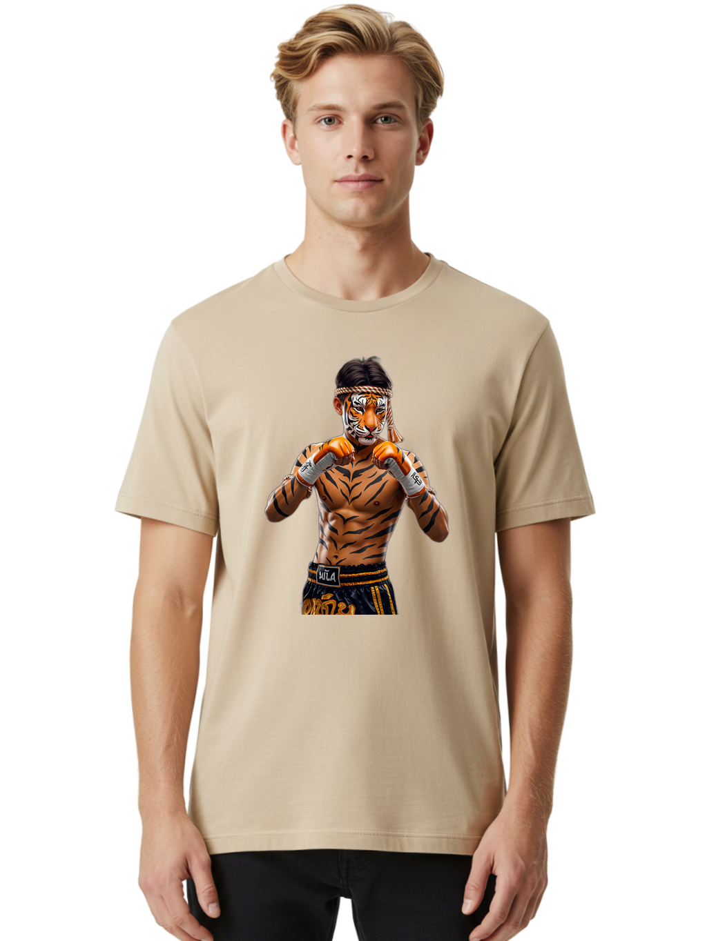 Muay-Thai-Fighter-3 Men'S Graphic Tee, 100% Cotton, Comfortable Casual Summer Wear, Machine Washable, Vintage Camera, Old Camera, Antique Camera, Black Camera, Classic Photography, Photography Equipment, Nostalgic Device, Film Camera, Bam948