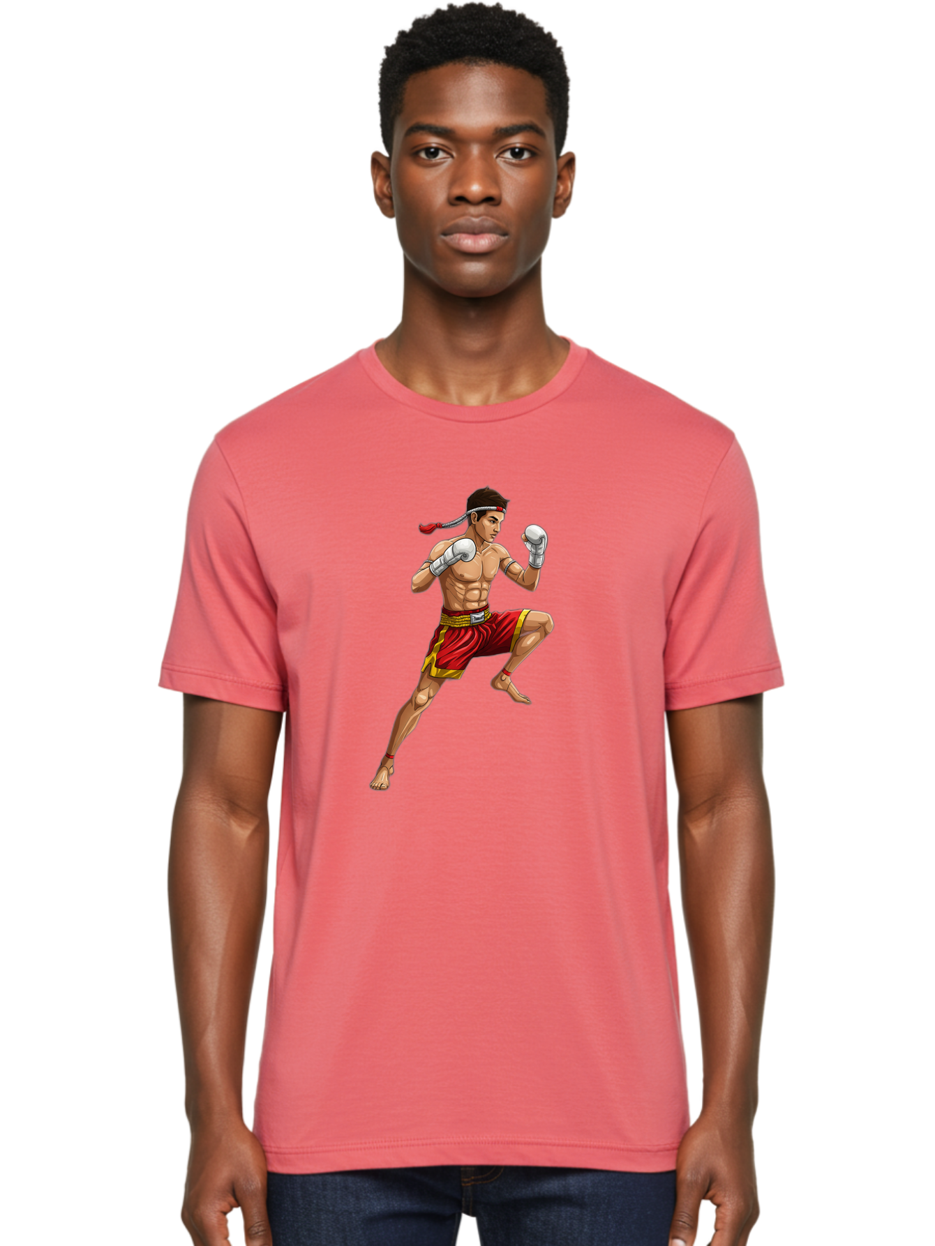 Muay-Thai-Fighter-4 Men'S Graphic Tee, 100% Cotton, Comfortable Casual Summer Wear, Machine Washable, Vintage Camera, Old Camera, Antique Camera, Black Camera, Classic Photography, Photography Equipment, Nostalgic Device, Film Camera, Bam949