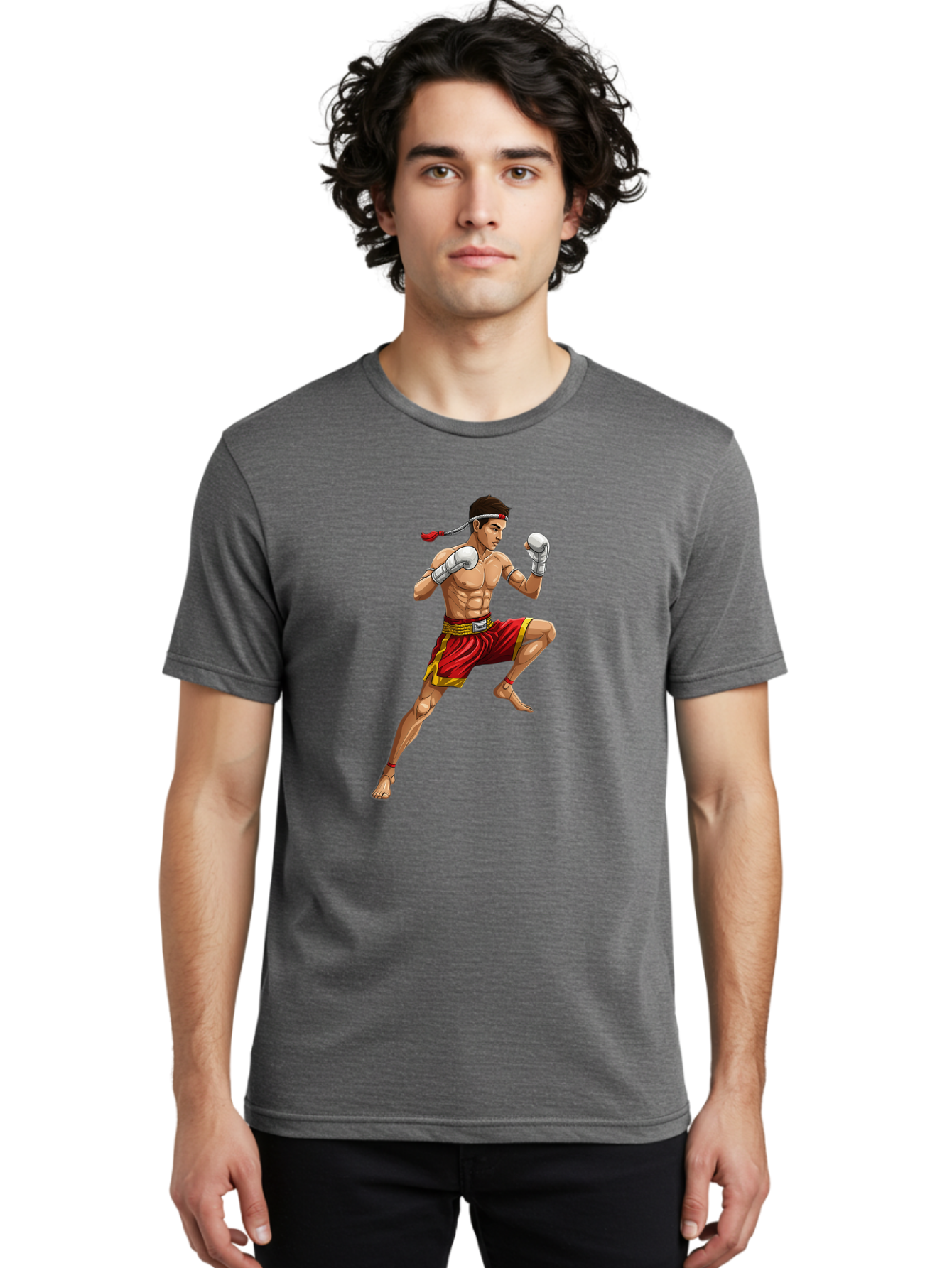Muay-Thai-Fighter-4 Men'S Graphic Tee, 100% Cotton, Comfortable Casual Summer Wear, Machine Washable, Vintage Camera, Old Camera, Antique Camera, Black Camera, Classic Photography, Photography Equipment, Nostalgic Device, Film Camera, Bam949