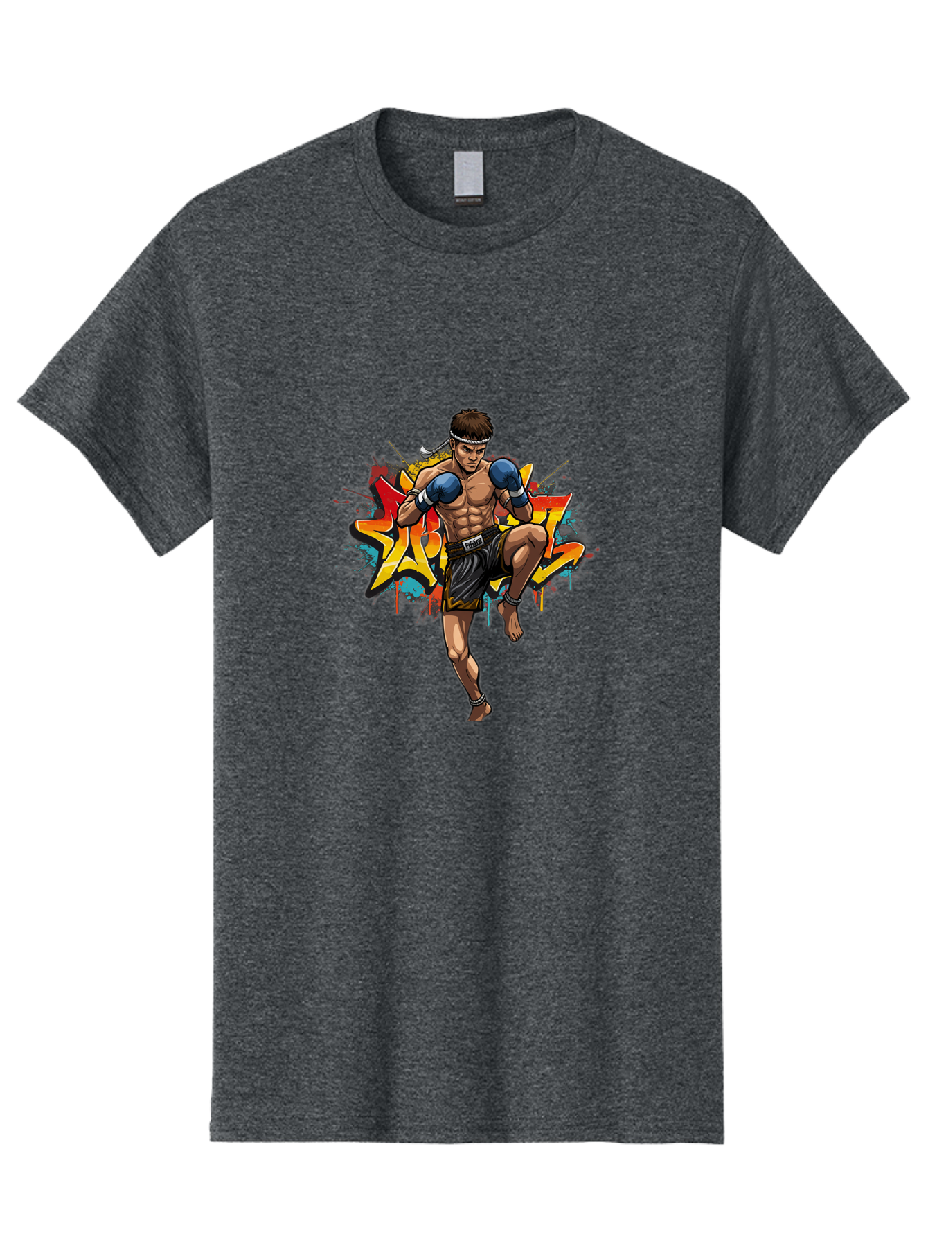 Muay-Thai-Fighter-5 Men'S Graphic Tee, 100% Cotton, Comfortable Casual Summer Wear, Machine Washable, Vintage Camera, Old Camera, Antique Camera, Black Camera, Classic Photography, Photography Equipment, Nostalgic Device, Film Camera, Bam950