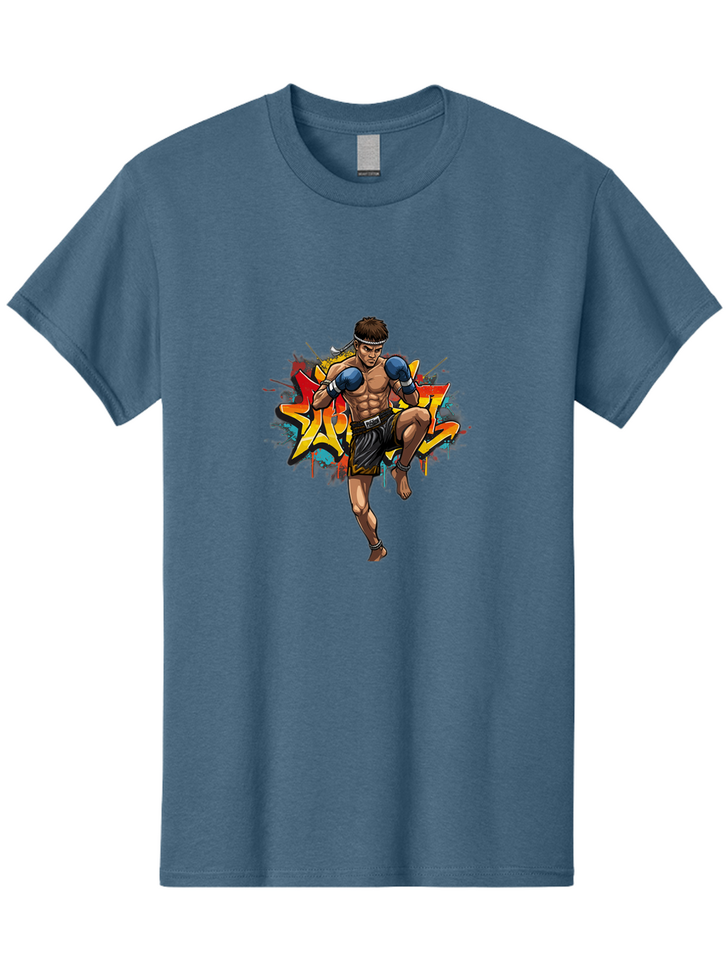 Muay-Thai-Fighter-5 Men'S Graphic Tee, 100% Cotton, Comfortable Casual Summer Wear, Machine Washable, Vintage Camera, Old Camera, Antique Camera, Black Camera, Classic Photography, Photography Equipment, Nostalgic Device, Film Camera, Bam950