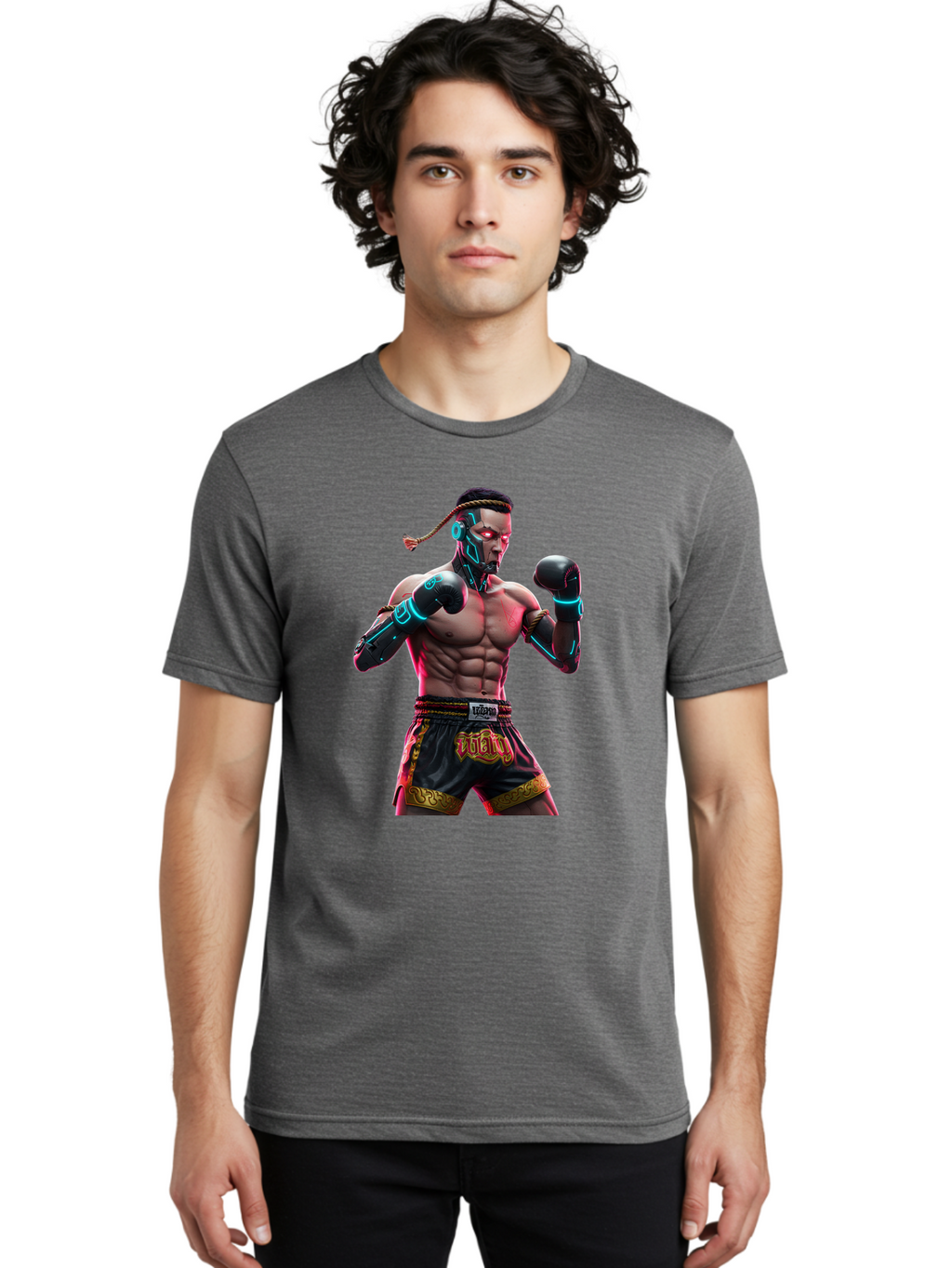 Muay-Thai-Fighter-6 Men'S Graphic Tee, 100% Cotton, Comfortable Casual Summer Wear, Machine Washable, Vintage Camera, Old Camera, Antique Camera, Black Camera, Classic Photography, Photography Equipment, Nostalgic Device, Film Camera, Bam951