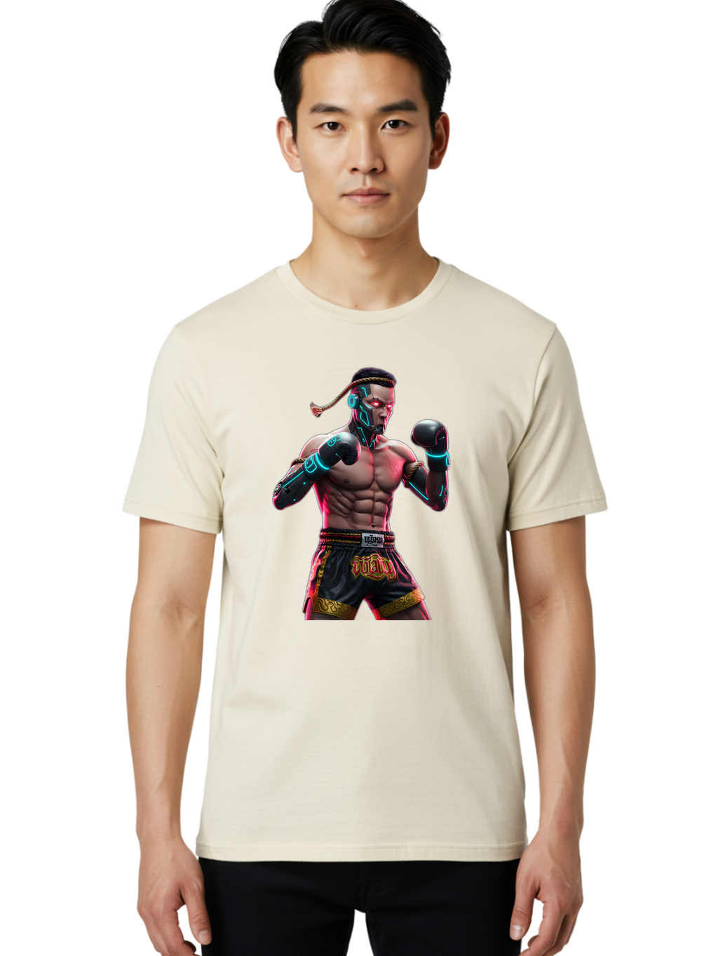 Muay-Thai-Fighter-6 Men'S Graphic Tee, 100% Cotton, Comfortable Casual Summer Wear, Machine Washable, Vintage Camera, Old Camera, Antique Camera, Black Camera, Classic Photography, Photography Equipment, Nostalgic Device, Film Camera, Bam951