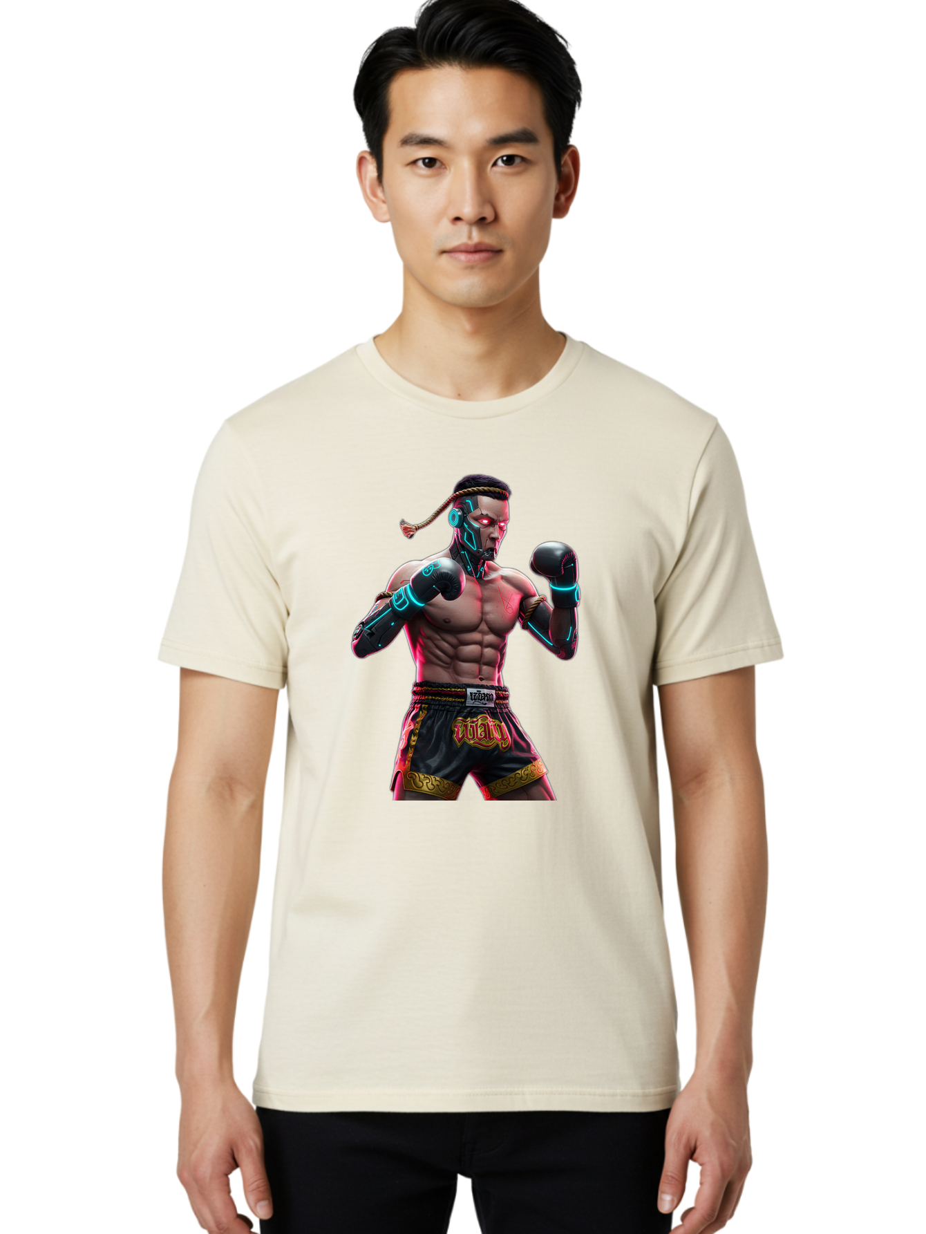 Muay-Thai-Fighter-6 Men'S Graphic Tee, 100% Cotton, Comfortable Casual Summer Wear, Machine Washable, Vintage Camera, Old Camera, Antique Camera, Black Camera, Classic Photography, Photography Equipment, Nostalgic Device, Film Camera, Bam951
