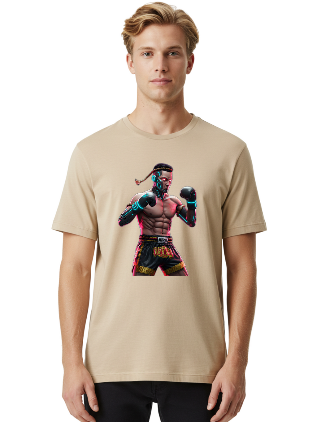 Muay-Thai-Fighter-6 Men'S Graphic Tee, 100% Cotton, Comfortable Casual Summer Wear, Machine Washable, Vintage Camera, Old Camera, Antique Camera, Black Camera, Classic Photography, Photography Equipment, Nostalgic Device, Film Camera, Bam951