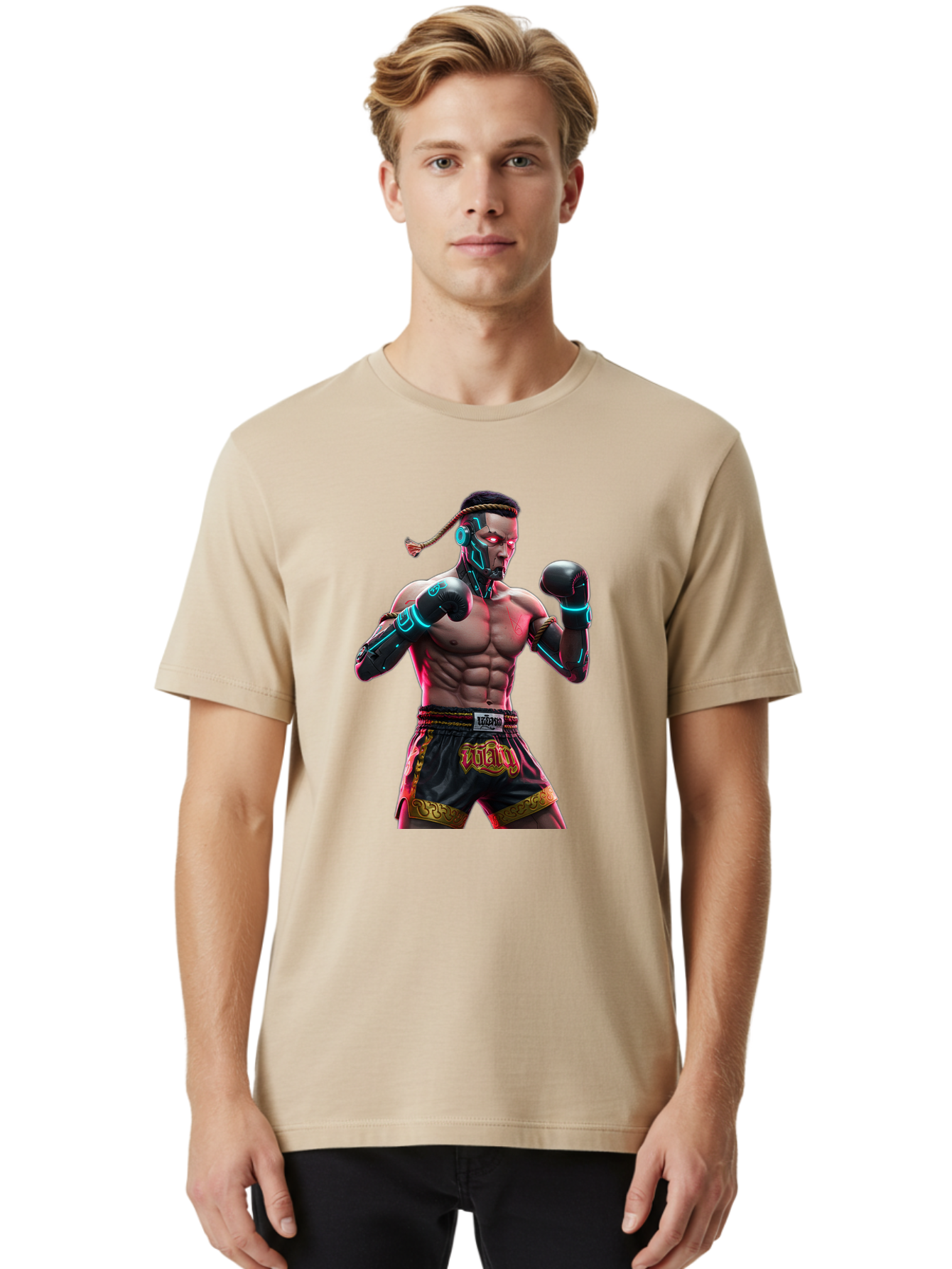 Muay-Thai-Fighter-6 Men'S Graphic Tee, 100% Cotton, Comfortable Casual Summer Wear, Machine Washable, Vintage Camera, Old Camera, Antique Camera, Black Camera, Classic Photography, Photography Equipment, Nostalgic Device, Film Camera, Bam951