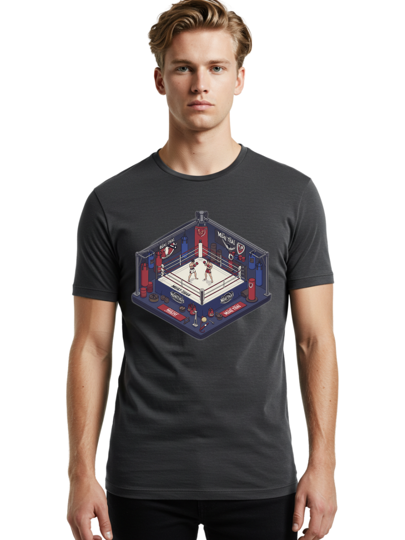 Muay-Thai Men'S Graphic Tee, 100% Cotton, Comfortable Casual Summer Wear, Machine Washable, Vintage Camera, Old Camera, Antique Camera, Black Camera, Classic Photography, Photography Equipment, Nostalgic Device, Film Camera, Camera Art Bam955