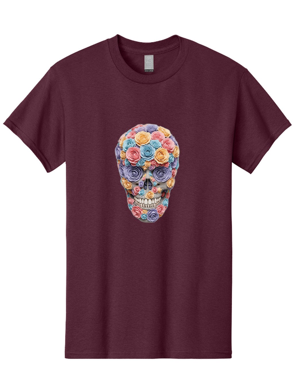 Multicolor-Floral-Skull-1 Men'S Graphic Tee, 100% Cotton, Comfortable Casual Summer Wear, Machine Washable, Vintage Camera, Old Camera, Antique Camera, Black Camera, Classic Photography, Photography Equipment, Nostalgic Device, Film Camera, Bam957