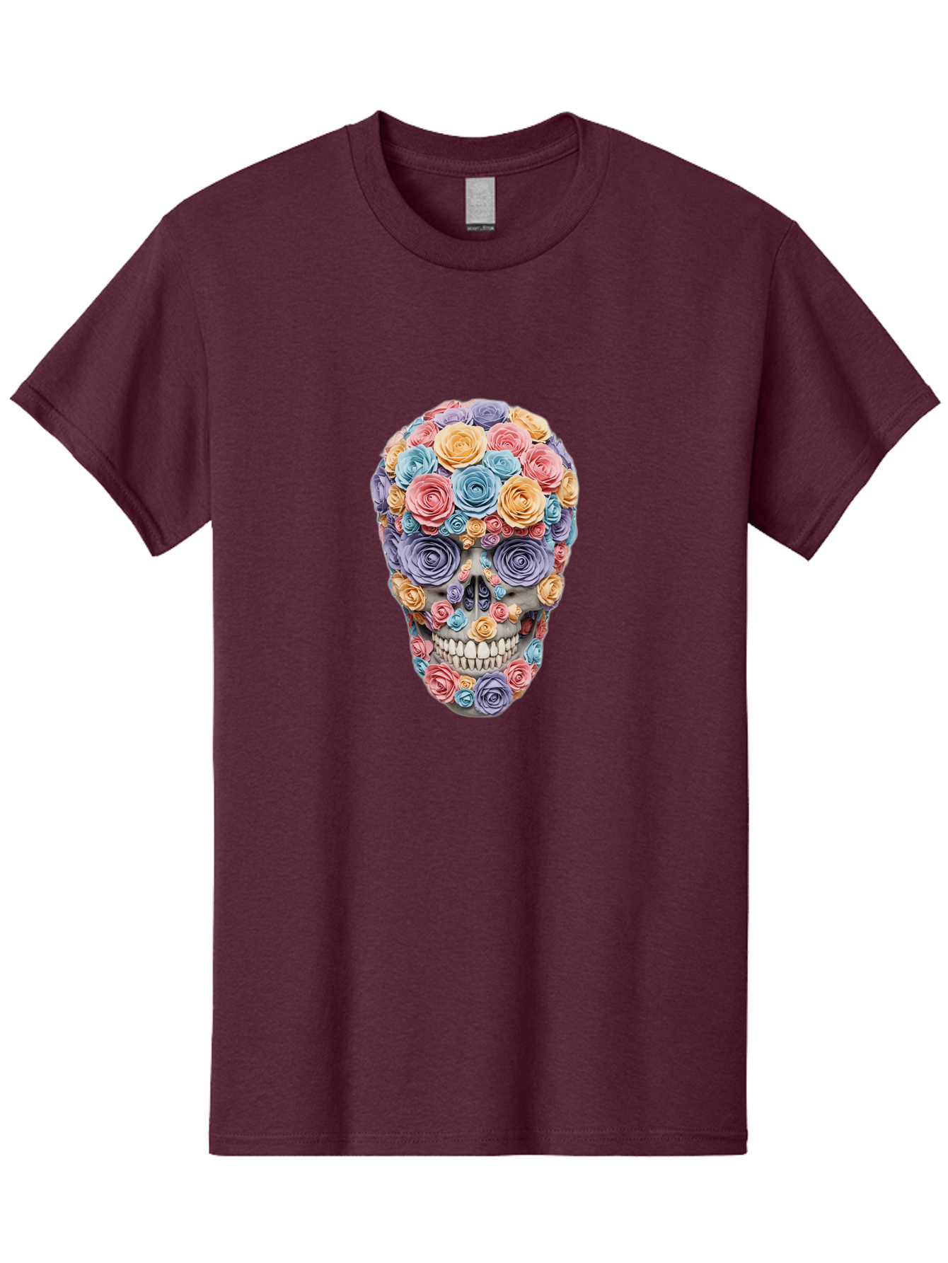 Multicolor-Floral-Skull-1 Men'S Graphic Tee, 100% Cotton, Comfortable Casual Summer Wear, Machine Washable, Vintage Camera, Old Camera, Antique Camera, Black Camera, Classic Photography, Photography Equipment, Nostalgic Device, Film Camera, Bam957
