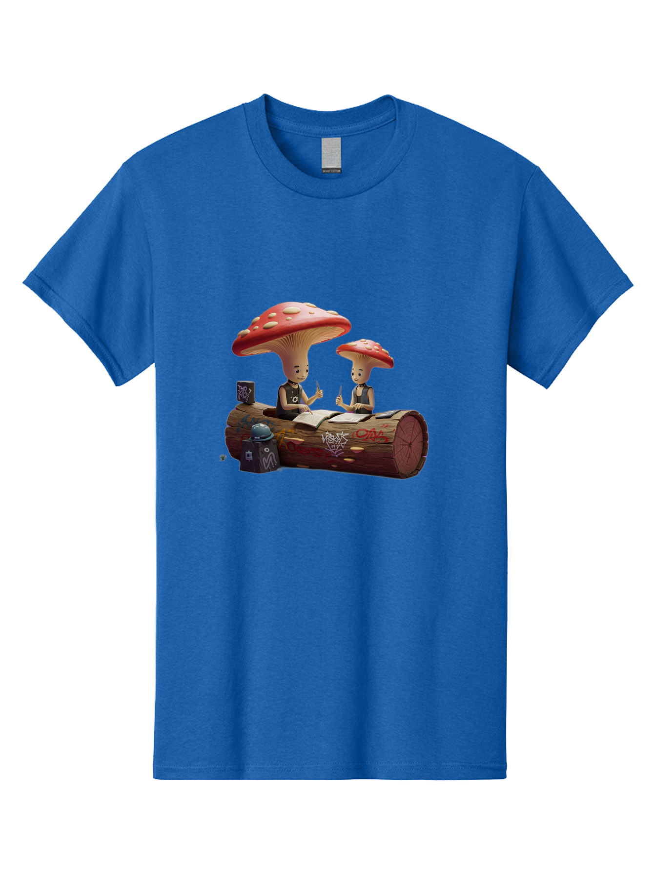 Mushroom-Characters-Studying Men'S Graphic Tee, 100% Cotton, Comfortable Casual Summer Wear, Machine Washable, Vintage Camera, Old Camera, Antique Camera, Black Camera, Classic Photography, Photography Equipment, Nostalgic Device, Film Camera, Bam959