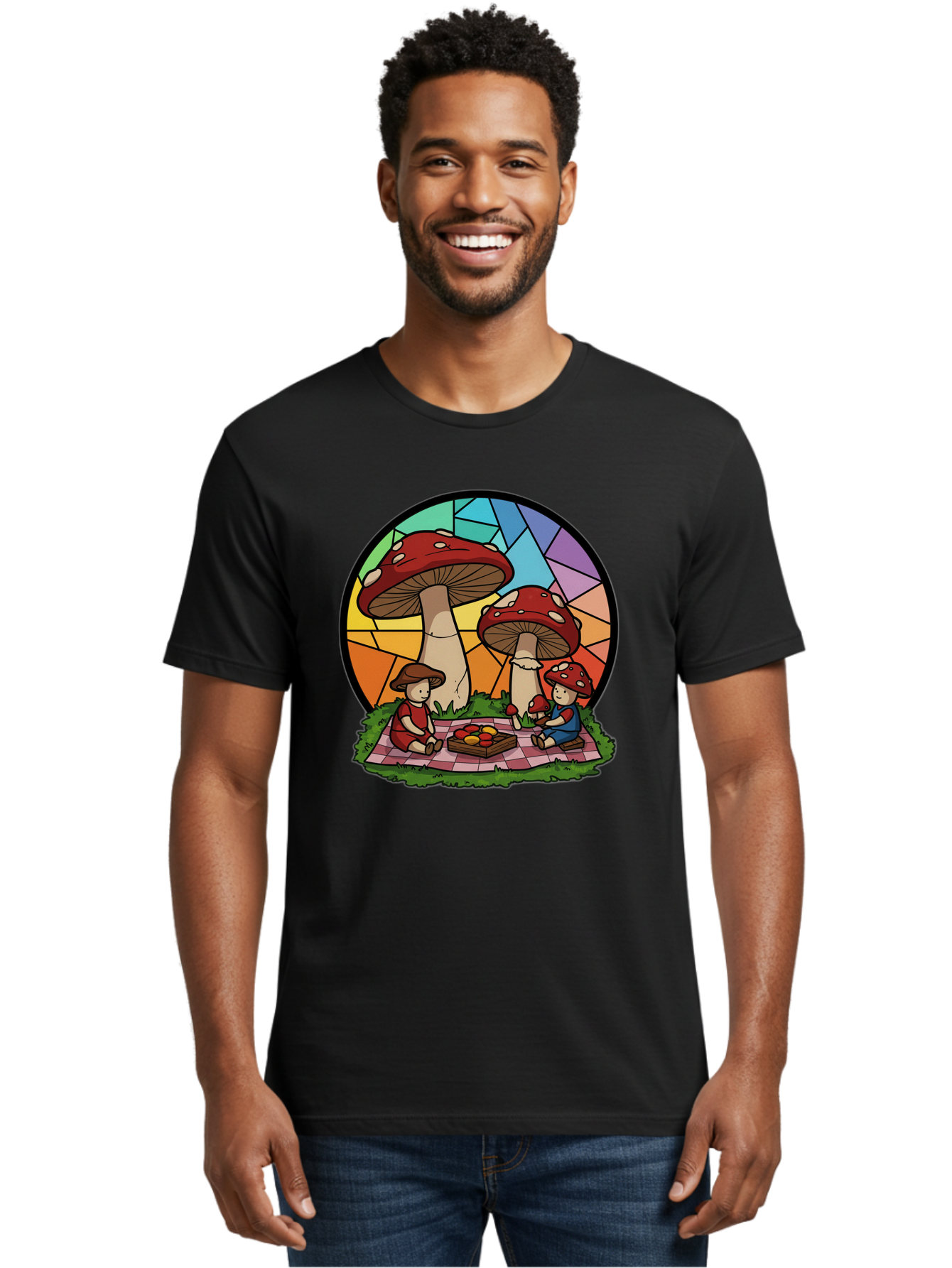 Mushroom-Children-Picnic Men'S Graphic Tee, 100% Cotton, Comfortable Casual Summer Wear, Machine Washable, Vintage Camera, Old Camera, Antique Camera, Black Camera, Classic Photography, Photography Equipment, Nostalgic Device, Film Camera, Bam960