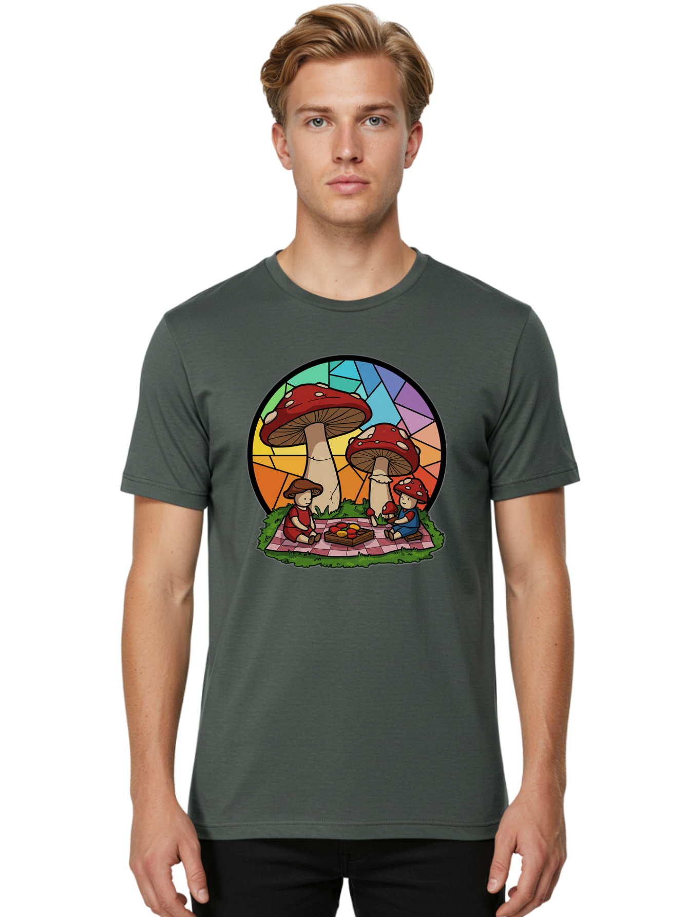 Mushroom-Children-Picnic Men'S Graphic Tee, 100% Cotton, Comfortable Casual Summer Wear, Machine Washable, Vintage Camera, Old Camera, Antique Camera, Black Camera, Classic Photography, Photography Equipment, Nostalgic Device, Film Camera, Bam960