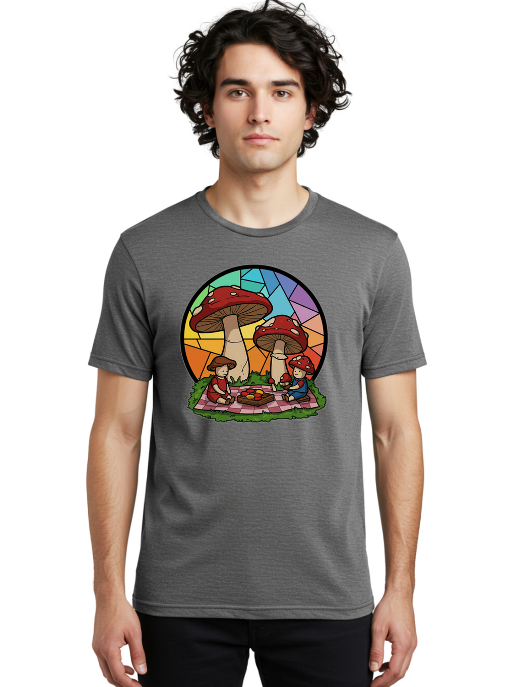 Mushroom-Children-Picnic Men'S Graphic Tee, 100% Cotton, Comfortable Casual Summer Wear, Machine Washable, Vintage Camera, Old Camera, Antique Camera, Black Camera, Classic Photography, Photography Equipment, Nostalgic Device, Film Camera, Bam960
