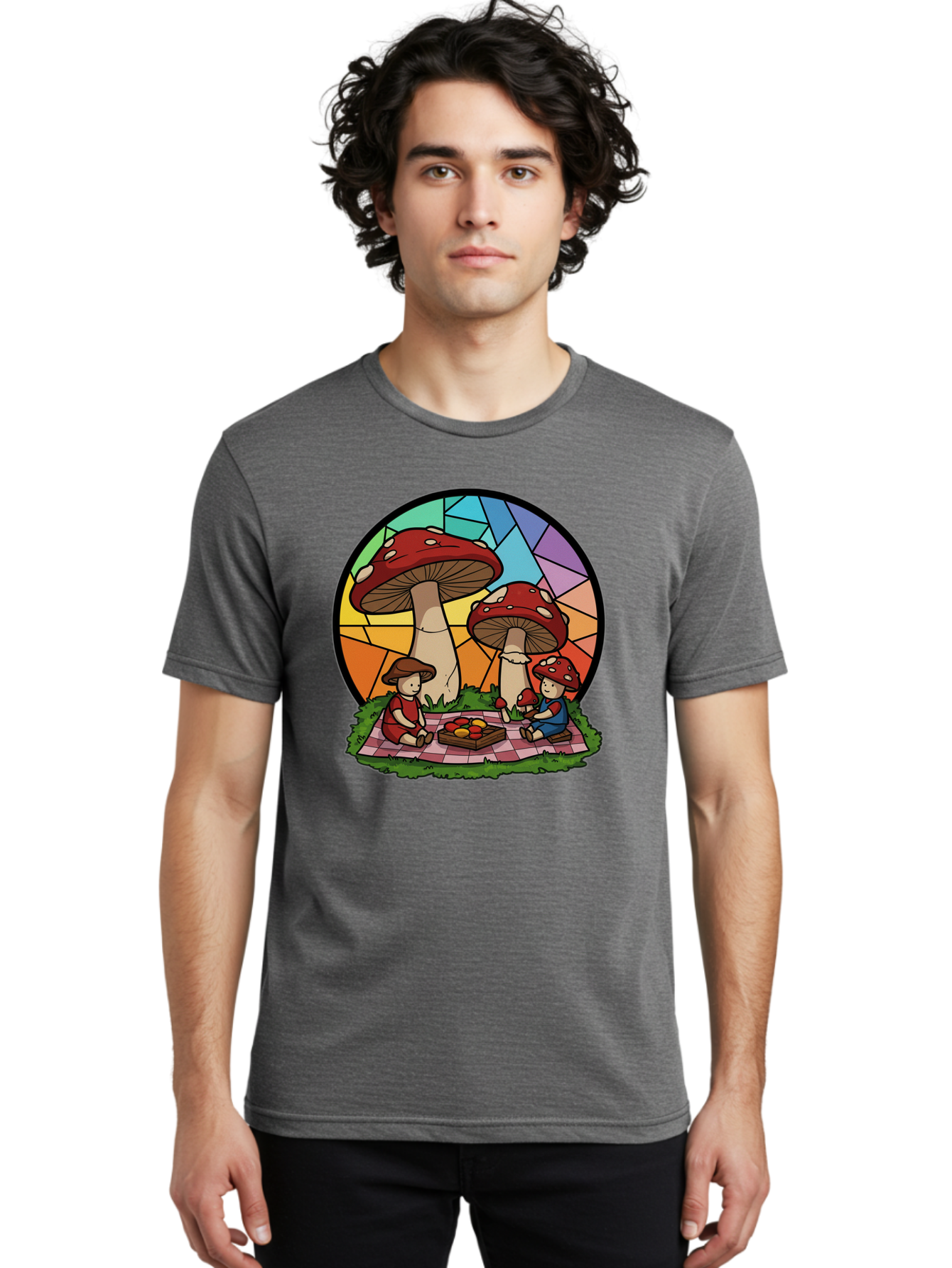 Mushroom-Children-Picnic Men'S Graphic Tee, 100% Cotton, Comfortable Casual Summer Wear, Machine Washable, Vintage Camera, Old Camera, Antique Camera, Black Camera, Classic Photography, Photography Equipment, Nostalgic Device, Film Camera, Bam960