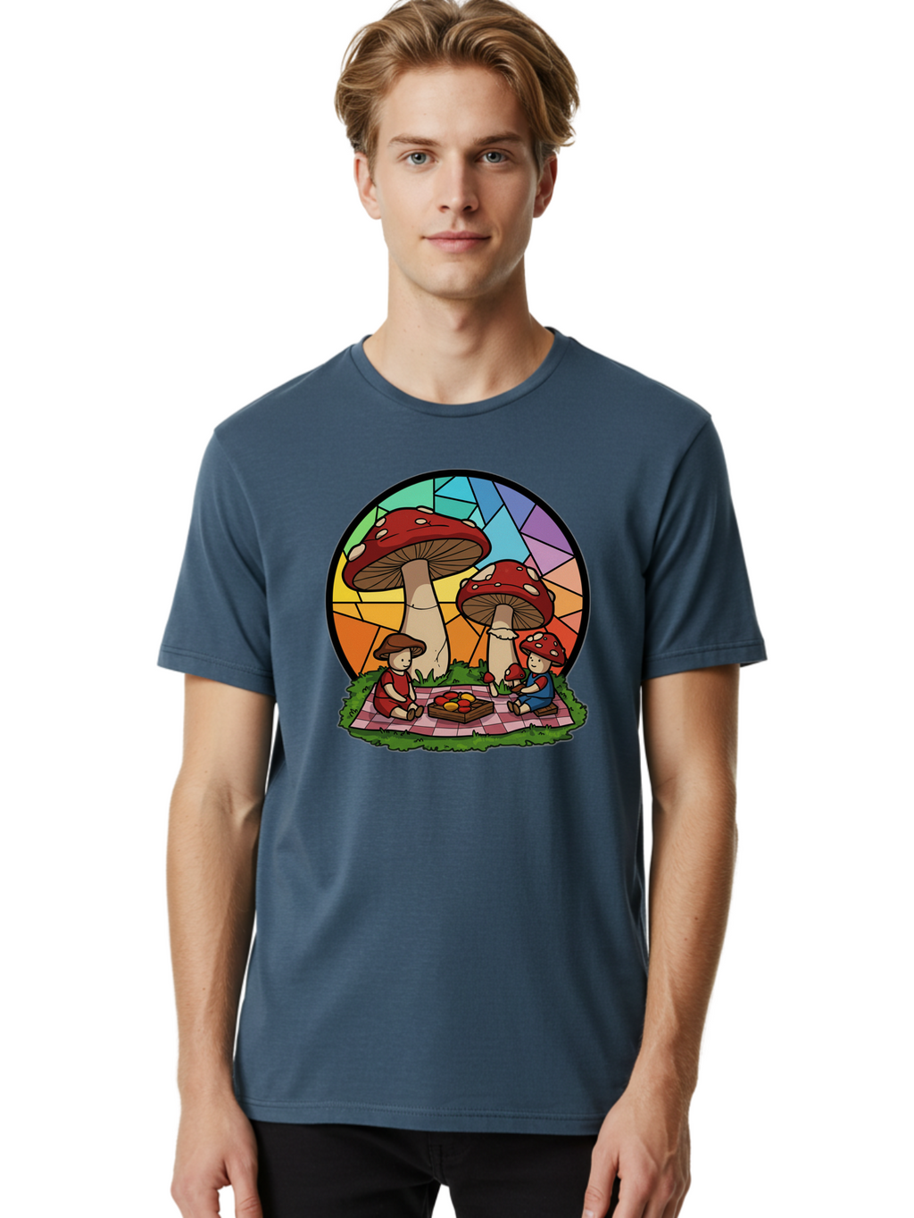Mushroom-Children-Picnic Men'S Graphic Tee, 100% Cotton, Comfortable Casual Summer Wear, Machine Washable, Vintage Camera, Old Camera, Antique Camera, Black Camera, Classic Photography, Photography Equipment, Nostalgic Device, Film Camera, Bam960