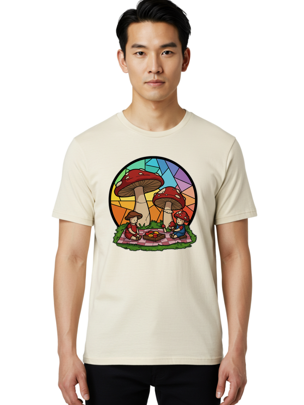 Mushroom-Children-Picnic Men'S Graphic Tee, 100% Cotton, Comfortable Casual Summer Wear, Machine Washable, Vintage Camera, Old Camera, Antique Camera, Black Camera, Classic Photography, Photography Equipment, Nostalgic Device, Film Camera, Bam960