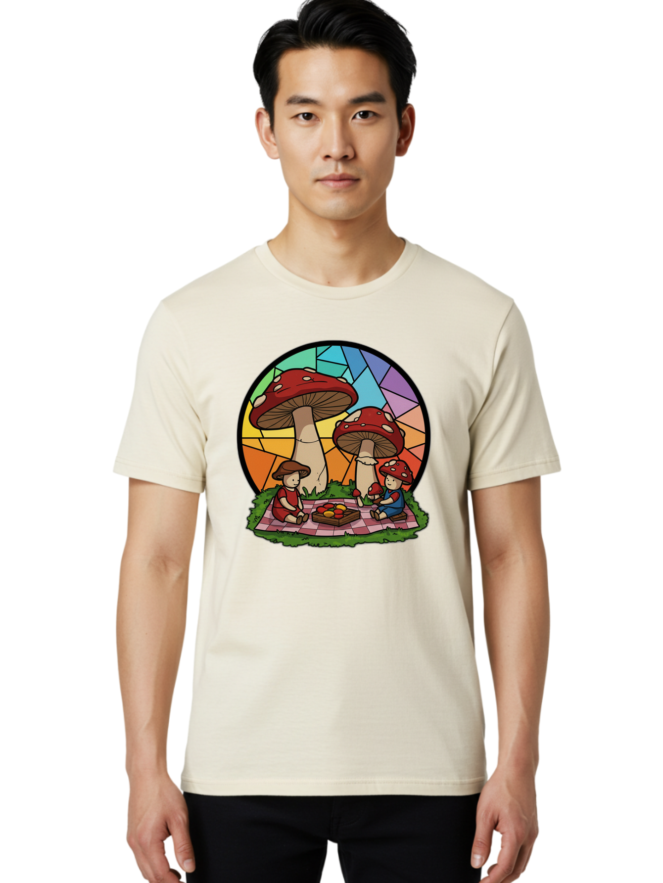 Mushroom-Children-Picnic Men'S Graphic Tee, 100% Cotton, Comfortable Casual Summer Wear, Machine Washable, Vintage Camera, Old Camera, Antique Camera, Black Camera, Classic Photography, Photography Equipment, Nostalgic Device, Film Camera, Bam960