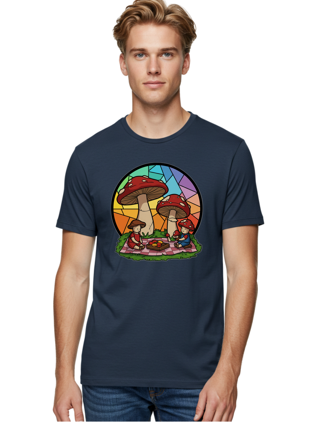 Mushroom-Children-Picnic Men'S Graphic Tee, 100% Cotton, Comfortable Casual Summer Wear, Machine Washable, Vintage Camera, Old Camera, Antique Camera, Black Camera, Classic Photography, Photography Equipment, Nostalgic Device, Film Camera, Bam960