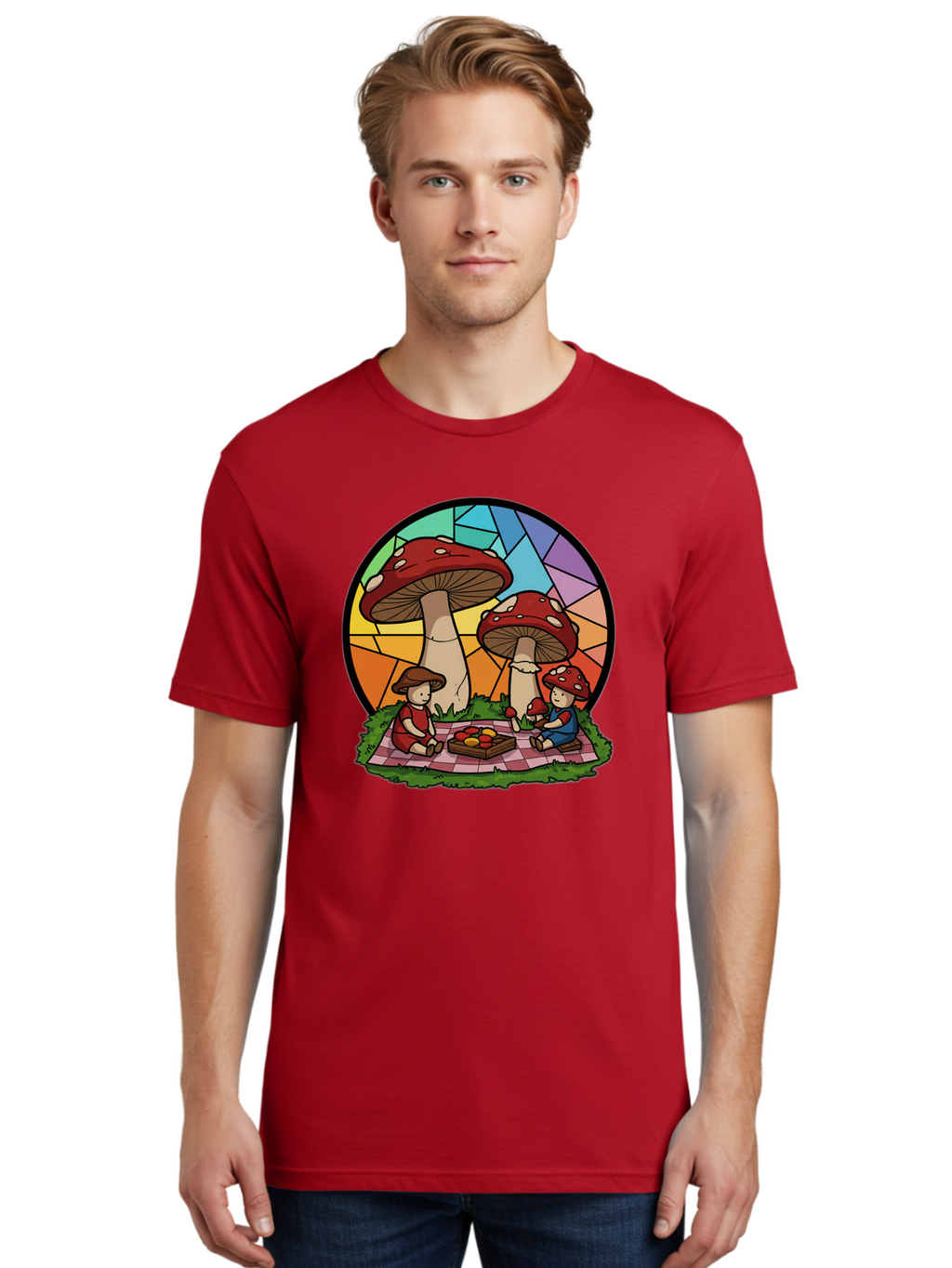 Mushroom-Children-Picnic Men'S Graphic Tee, 100% Cotton, Comfortable Casual Summer Wear, Machine Washable, Vintage Camera, Old Camera, Antique Camera, Black Camera, Classic Photography, Photography Equipment, Nostalgic Device, Film Camera, Bam960