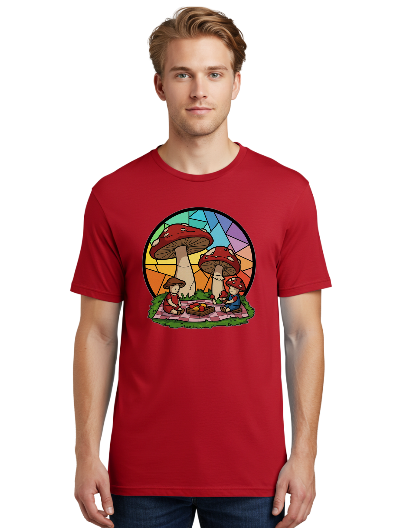 Mushroom-Children-Picnic Men'S Graphic Tee, 100% Cotton, Comfortable Casual Summer Wear, Machine Washable, Vintage Camera, Old Camera, Antique Camera, Black Camera, Classic Photography, Photography Equipment, Nostalgic Device, Film Camera, Bam960