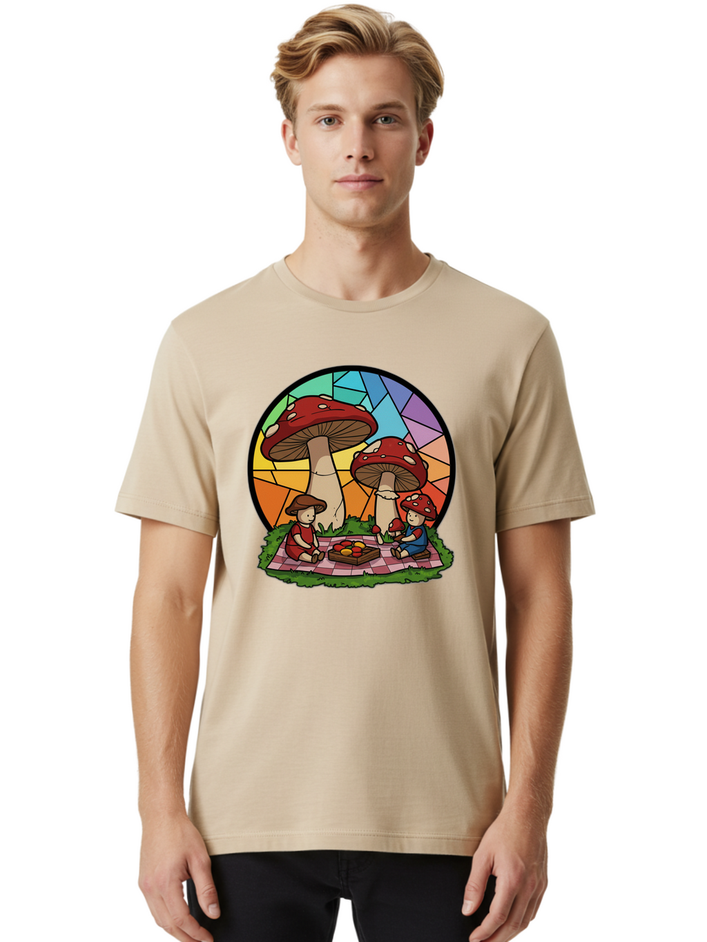Mushroom-Children-Picnic Men'S Graphic Tee, 100% Cotton, Comfortable Casual Summer Wear, Machine Washable, Vintage Camera, Old Camera, Antique Camera, Black Camera, Classic Photography, Photography Equipment, Nostalgic Device, Film Camera, Bam960