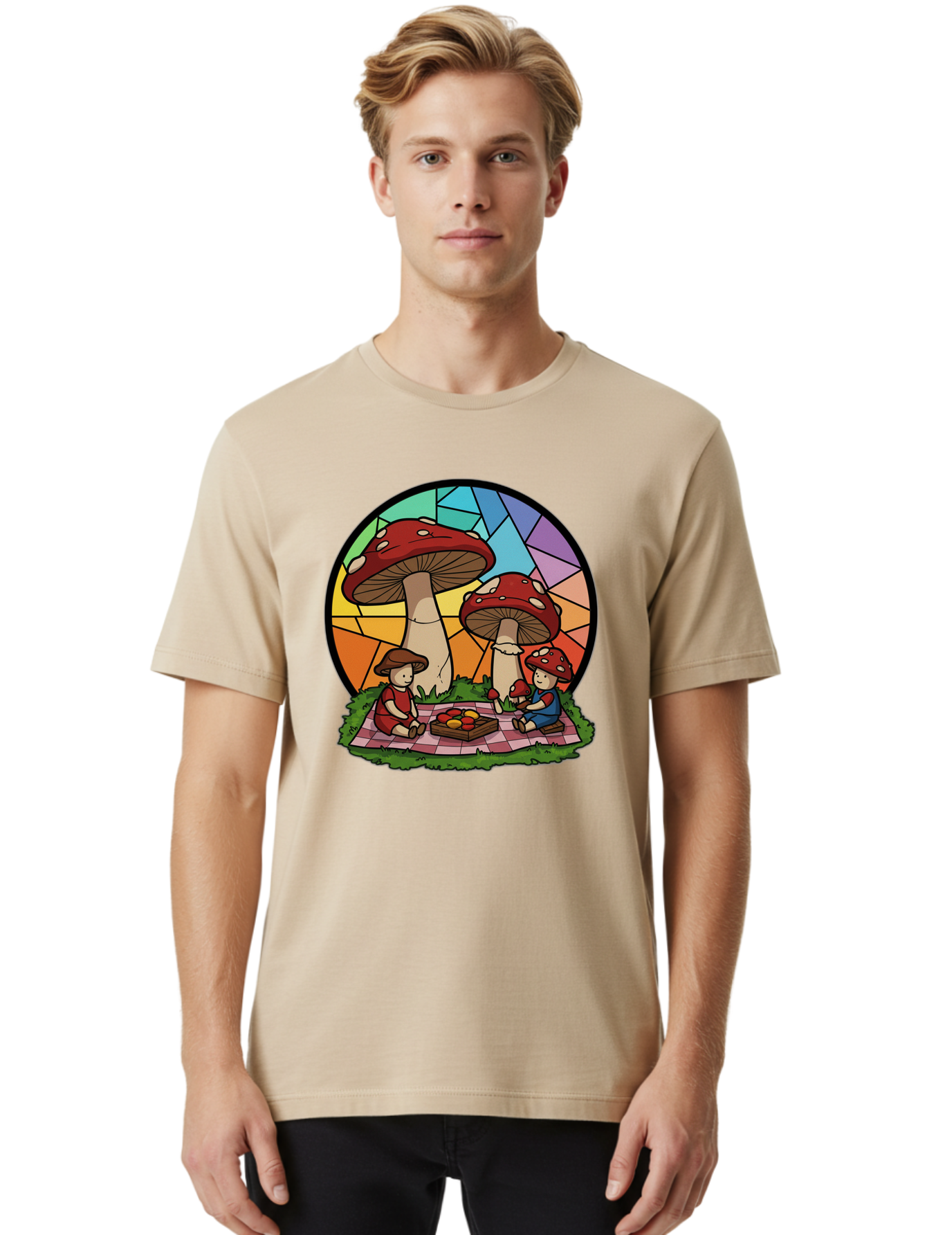 Mushroom-Children-Picnic Men'S Graphic Tee, 100% Cotton, Comfortable Casual Summer Wear, Machine Washable, Vintage Camera, Old Camera, Antique Camera, Black Camera, Classic Photography, Photography Equipment, Nostalgic Device, Film Camera, Bam960