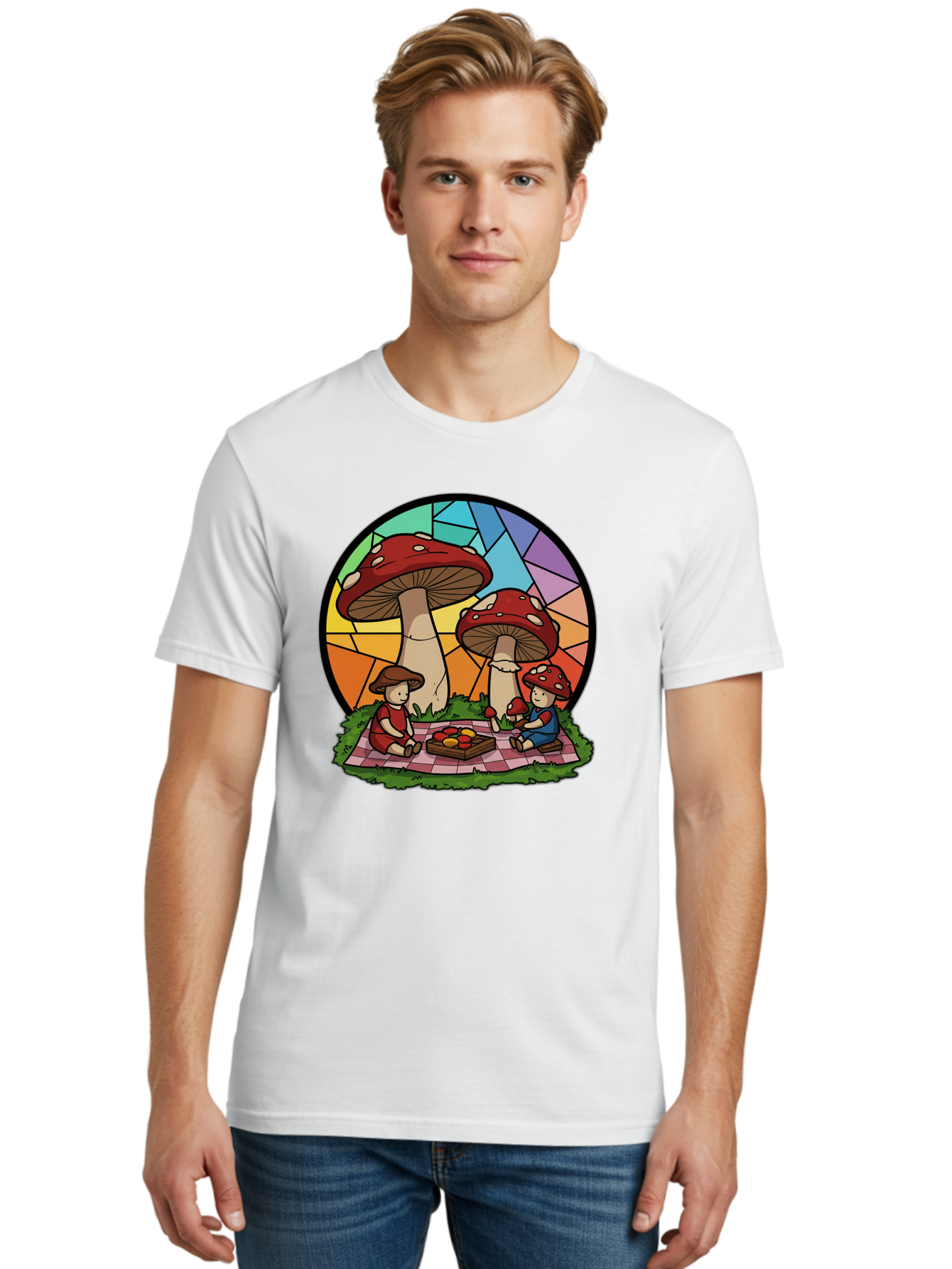 Mushroom-Children-Picnic Men'S Graphic Tee, 100% Cotton, Comfortable Casual Summer Wear, Machine Washable, Vintage Camera, Old Camera, Antique Camera, Black Camera, Classic Photography, Photography Equipment, Nostalgic Device, Film Camera, Bam960