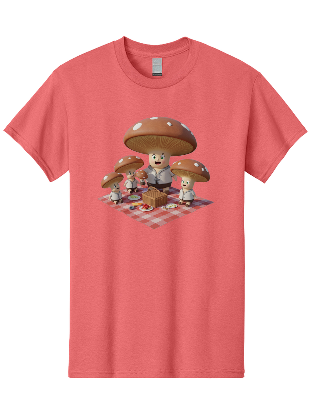 Mushroom-Family-Picnic-1 Men'S Graphic Tee, 100% Cotton, Comfortable Casual Summer Wear, Machine Washable, Vintage Camera, Old Camera, Antique Camera, Black Camera, Classic Photography, Photography Equipment, Nostalgic Device, Film Camera, Bam961