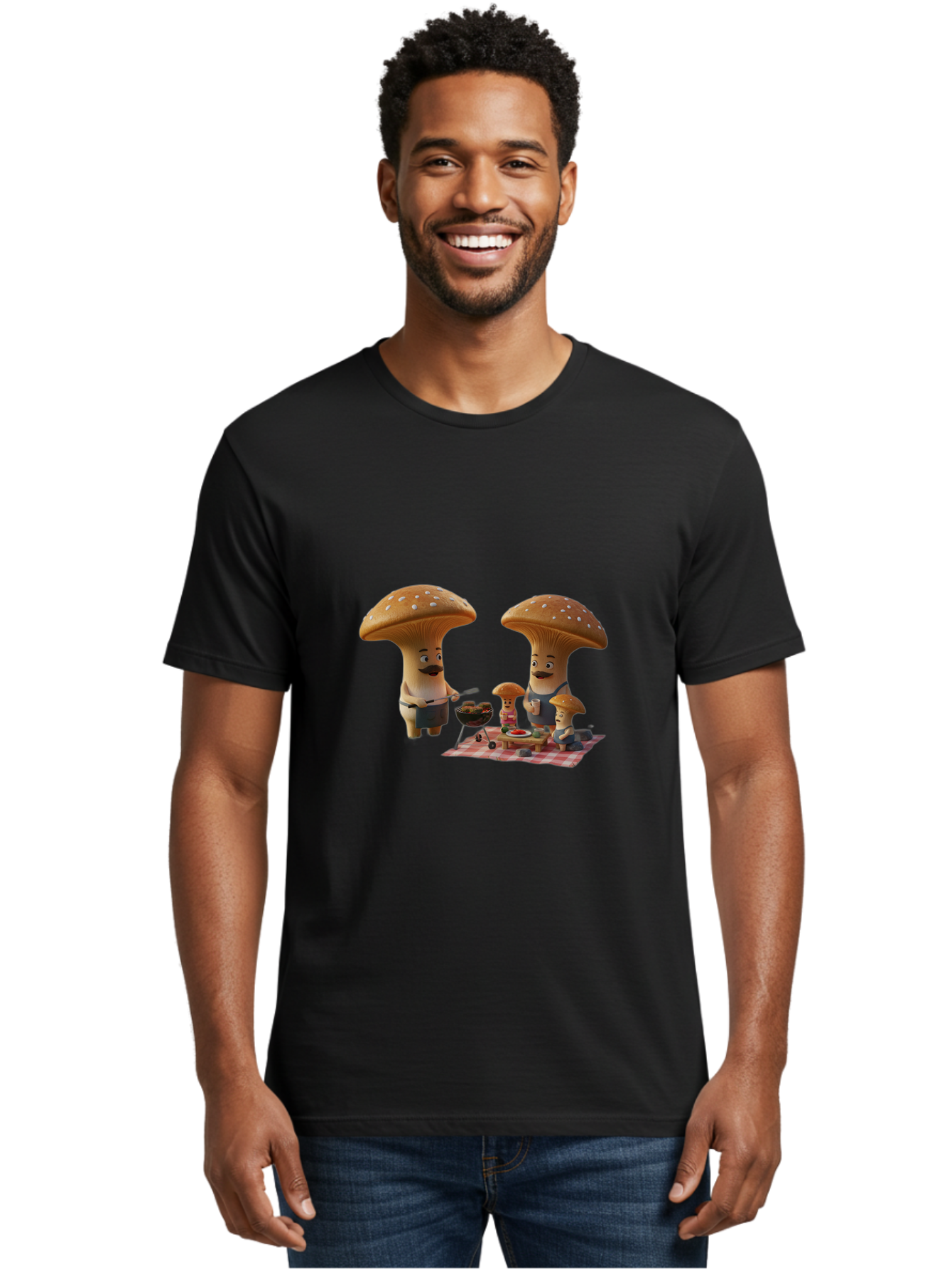 Mushroom-People-Picnic Men'S Graphic Tee, 100% Cotton, Comfortable Casual Summer Wear, Machine Washable, Vintage Camera, Old Camera, Antique Camera, Black Camera, Classic Photography, Photography Equipment, Nostalgic Device, Film Camera, Bam966