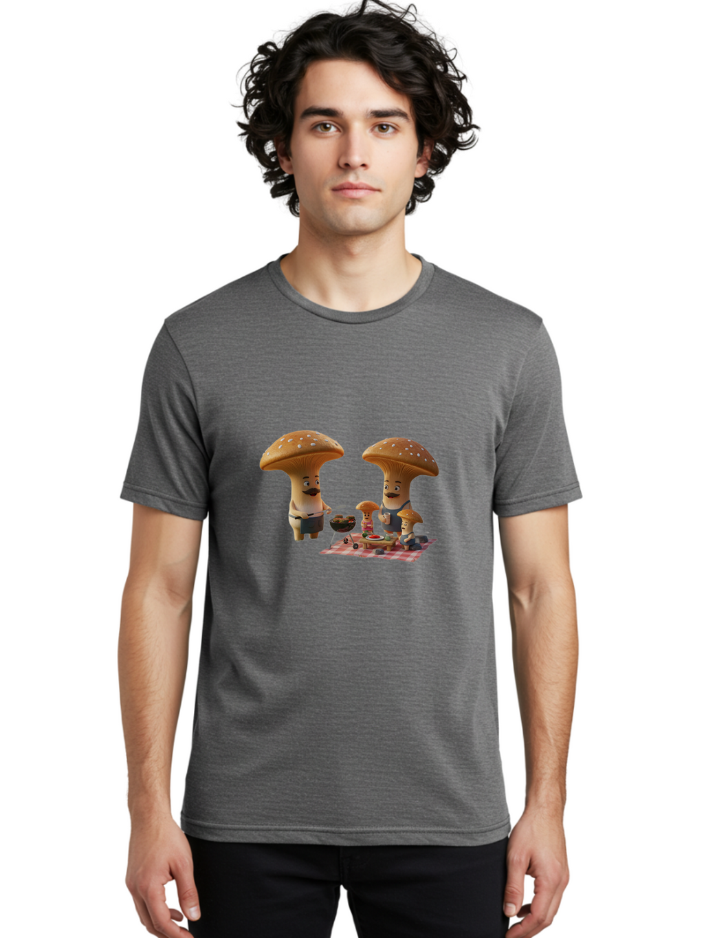 Mushroom-People-Picnic Men'S Graphic Tee, 100% Cotton, Comfortable Casual Summer Wear, Machine Washable, Vintage Camera, Old Camera, Antique Camera, Black Camera, Classic Photography, Photography Equipment, Nostalgic Device, Film Camera, Bam966