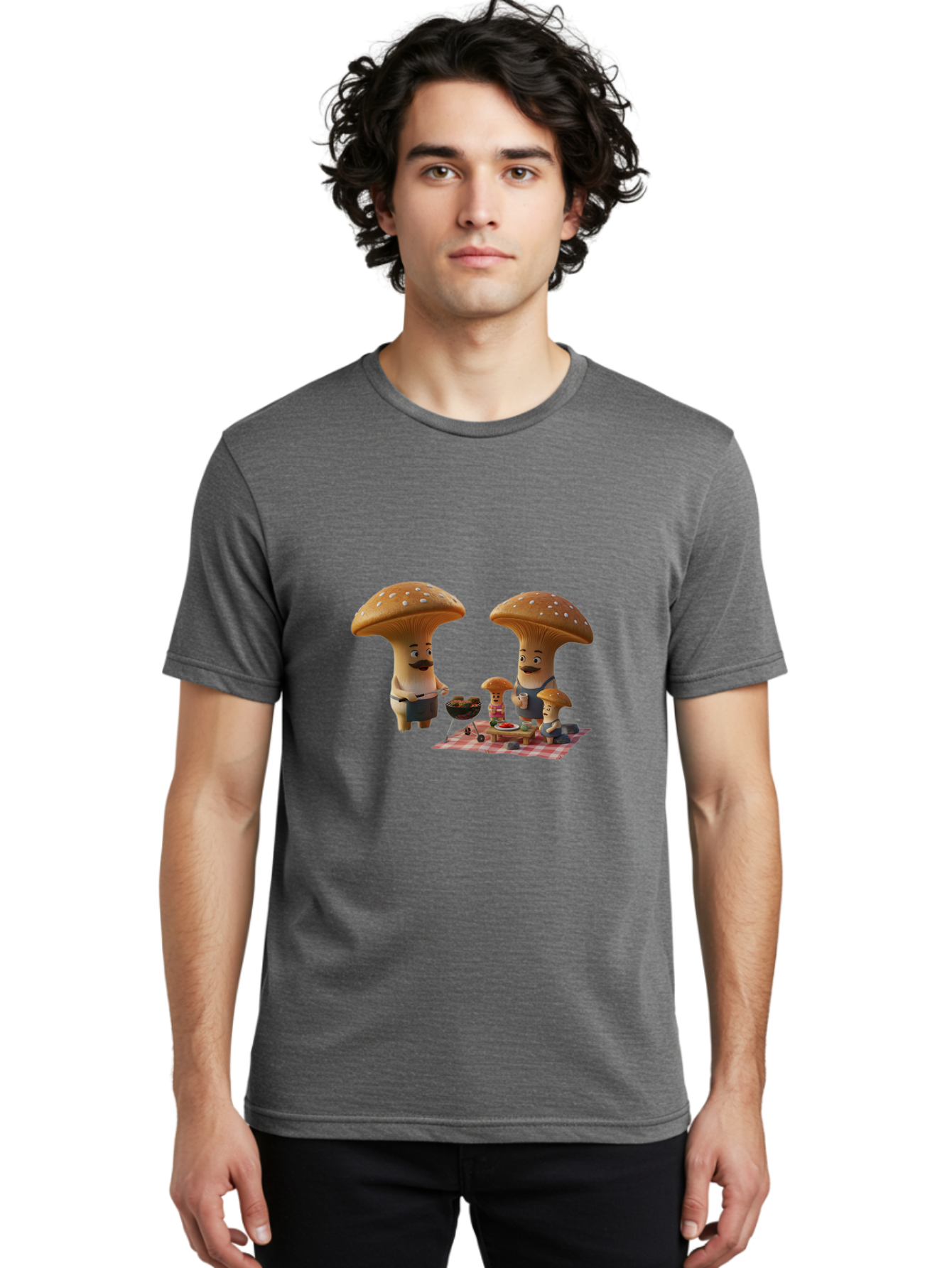 Mushroom-People-Picnic Men'S Graphic Tee, 100% Cotton, Comfortable Casual Summer Wear, Machine Washable, Vintage Camera, Old Camera, Antique Camera, Black Camera, Classic Photography, Photography Equipment, Nostalgic Device, Film Camera, Bam966