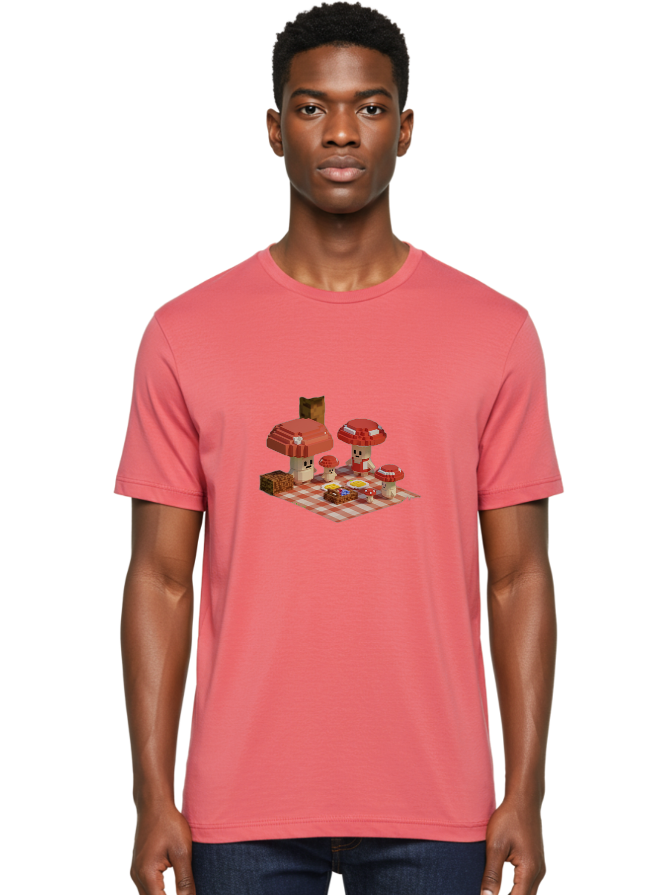 Mushroom-Picnic Men'S Graphic Tee, 100% Cotton, Comfortable Casual Summer Wear, Machine Washable, Vintage Camera, Old Camera, Antique Camera, Black Camera, Classic Photography, Photography Equipment, Nostalgic Device, Film Camera, Camera Art Bam967