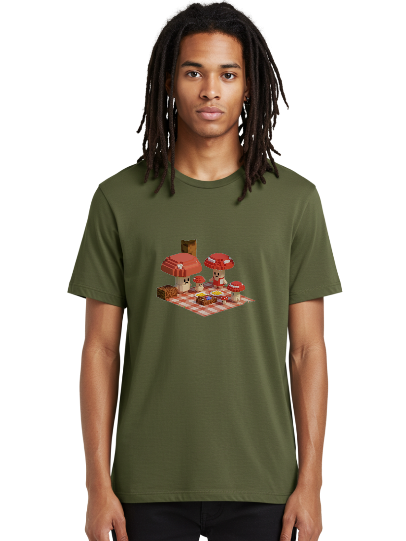 Mushroom-Picnic Men'S Graphic Tee, 100% Cotton, Comfortable Casual Summer Wear, Machine Washable, Vintage Camera, Old Camera, Antique Camera, Black Camera, Classic Photography, Photography Equipment, Nostalgic Device, Film Camera, Camera Art Bam967