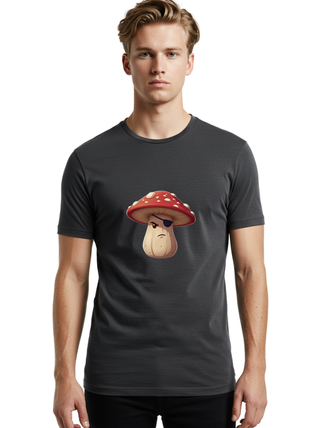 Mushroom-Pirate-1 Men'S Graphic Tee, 100% Cotton, Comfortable Casual Summer Wear, Machine Washable, Vintage Camera, Old Camera, Antique Camera, Black Camera, Classic Photography, Photography Equipment, Nostalgic Device, Film Camera, Camera Art Bam968