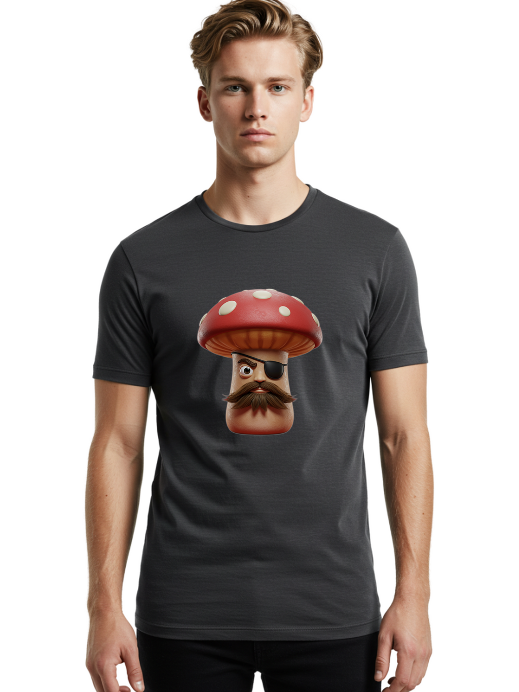 Mushroom-Pirate Men'S Graphic Tee, 100% Cotton, Comfortable Casual Summer Wear, Machine Washable, Vintage Camera, Old Camera, Antique Camera, Black Camera, Classic Photography, Photography Equipment, Nostalgic Device, Film Camera, Camera Art Bam969